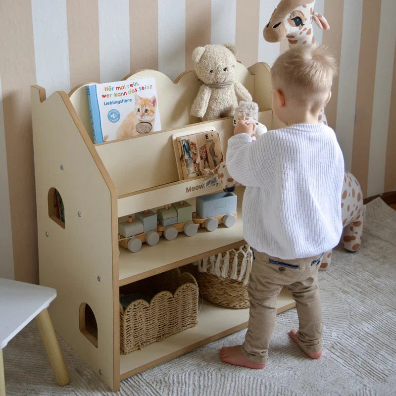 MeowBaby Regał Montessori 2w1 Cloudy z dzieckiem