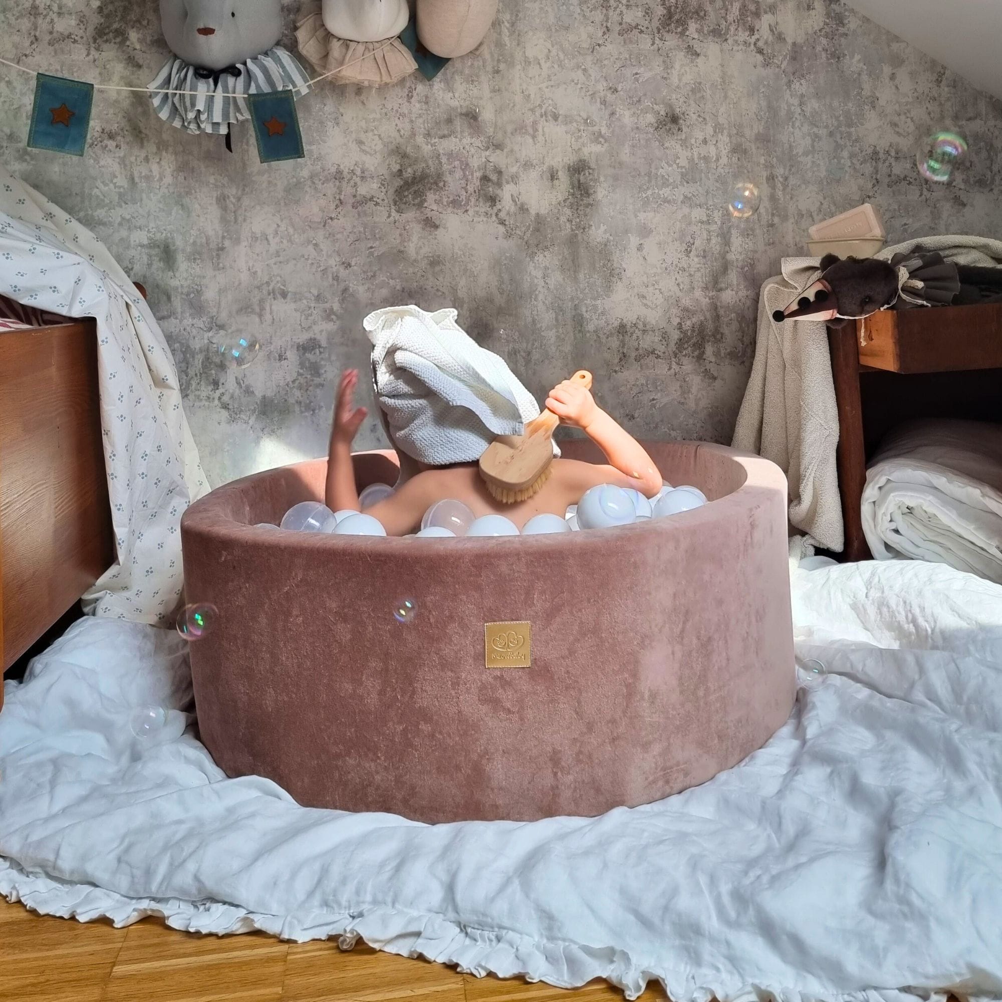 Meowbaby Basen z Kulkami dla Dziecka - Czerwień Marsala | Velvet