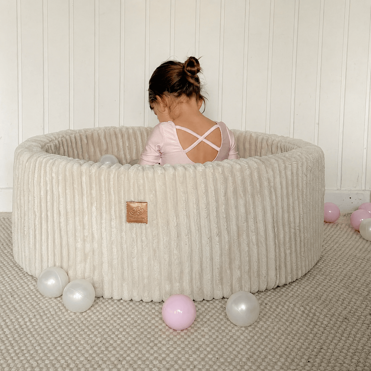 Meowbaby Basen z Kulkami dla Dziecka - Piłki do Wyboru | Cotton Candy White | Churros