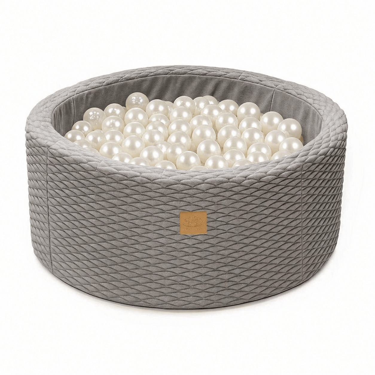 Meowbaby Basen z Kulkami dla Dziecka | Piłki do wyboru | Stone Gray | Dune