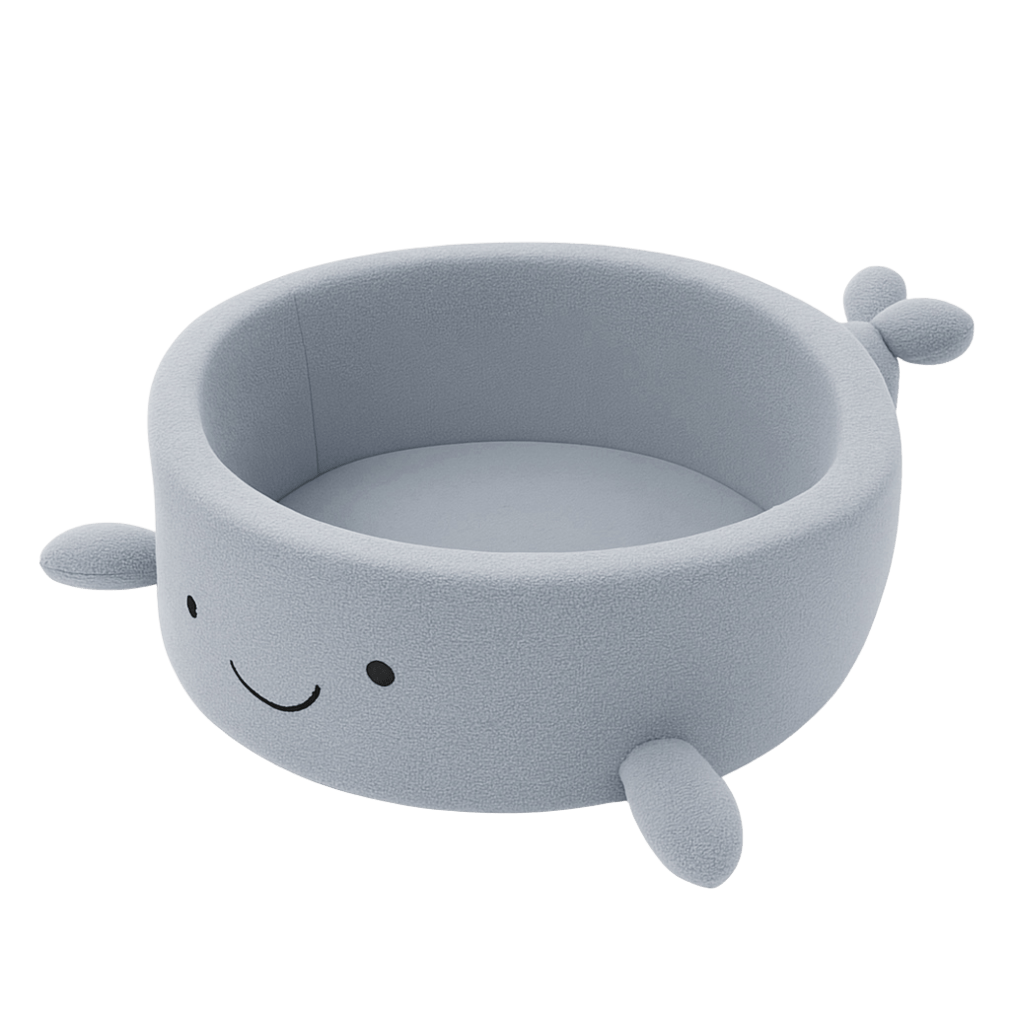 Meowbaby Basen z Kulkami dla Dziecka - Wieloryb | Piłki do wyboru | Dusty Ice Blue | Boucle