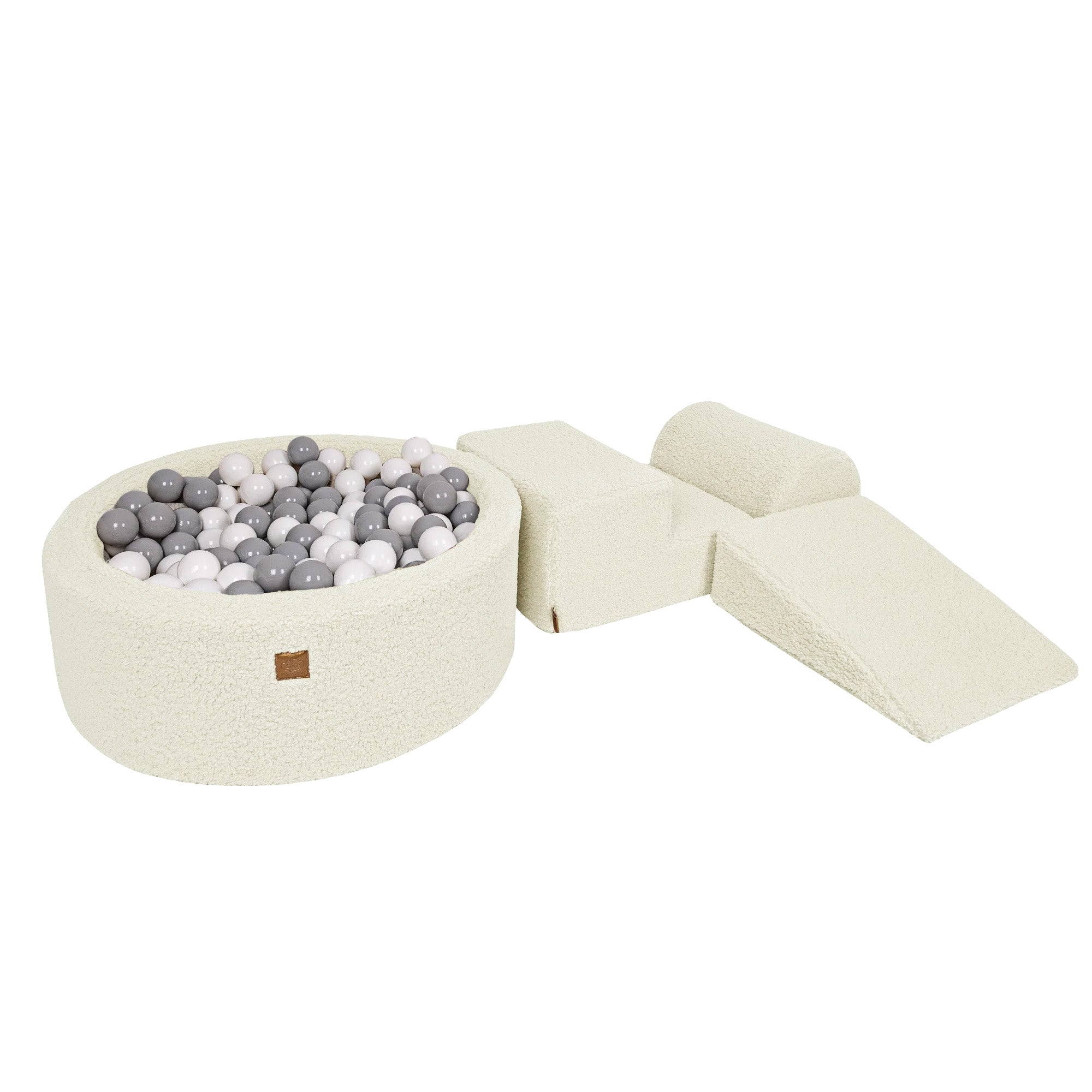 Meowbaby Bearly Kids Foam Climbing Blocks Cream - Baby Soft Play Set | Balls to Choose
