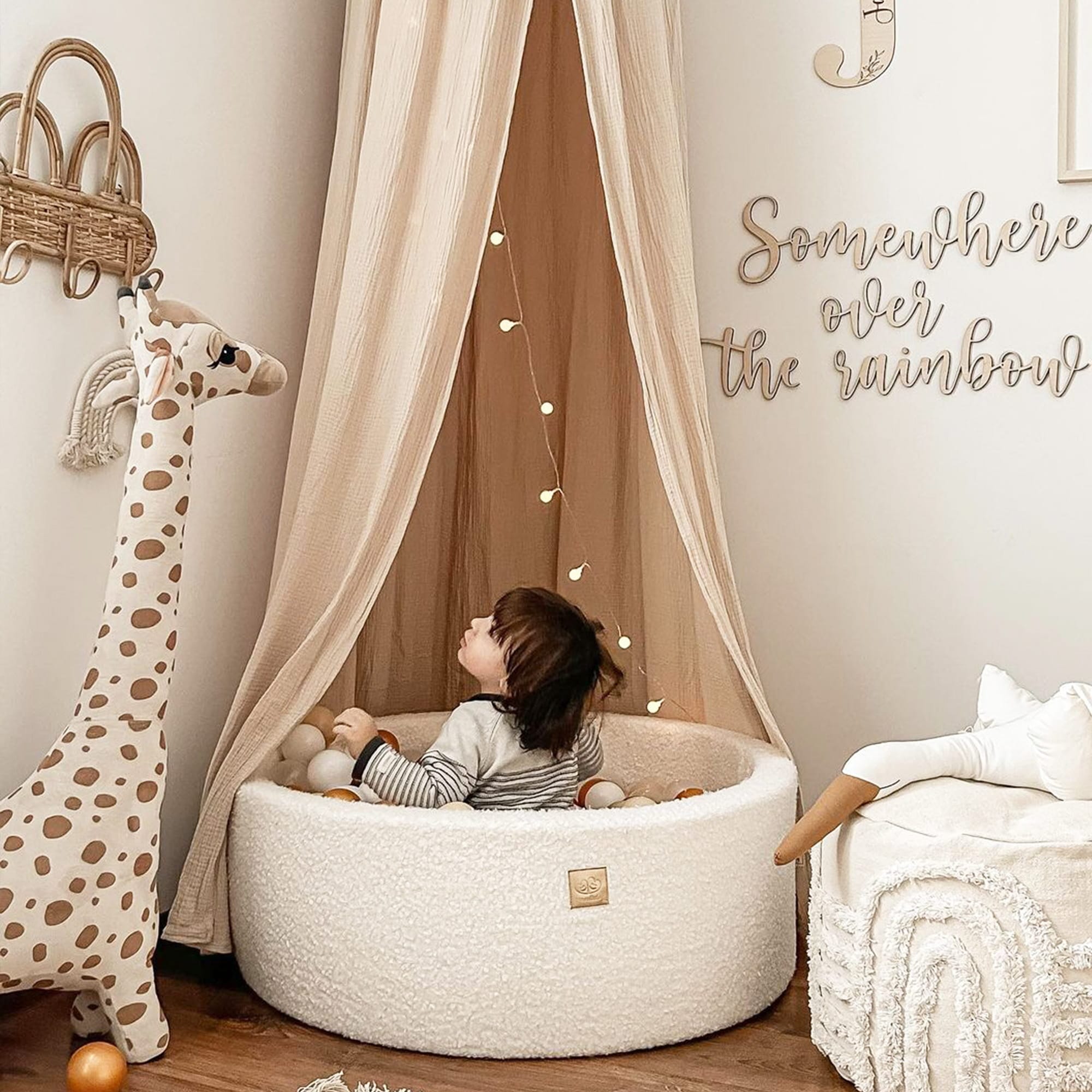 Meowbaby Boucle Foam Baby Ball Pit Grey Melange