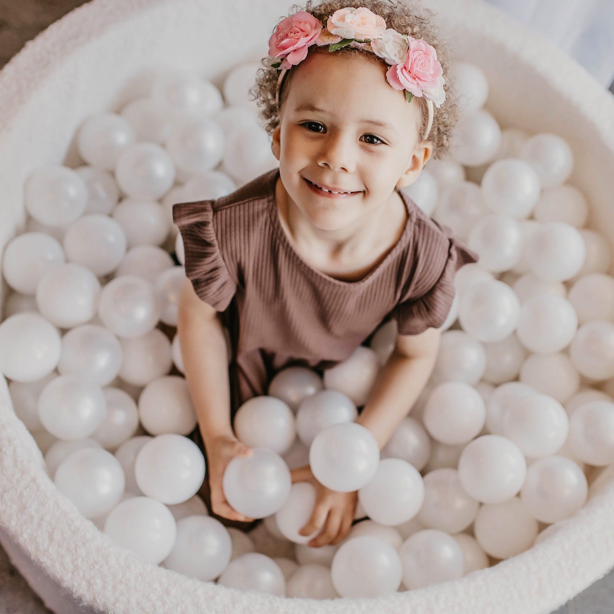 Meowbaby Boucle Foam Baby Ball Pit Grey Melange