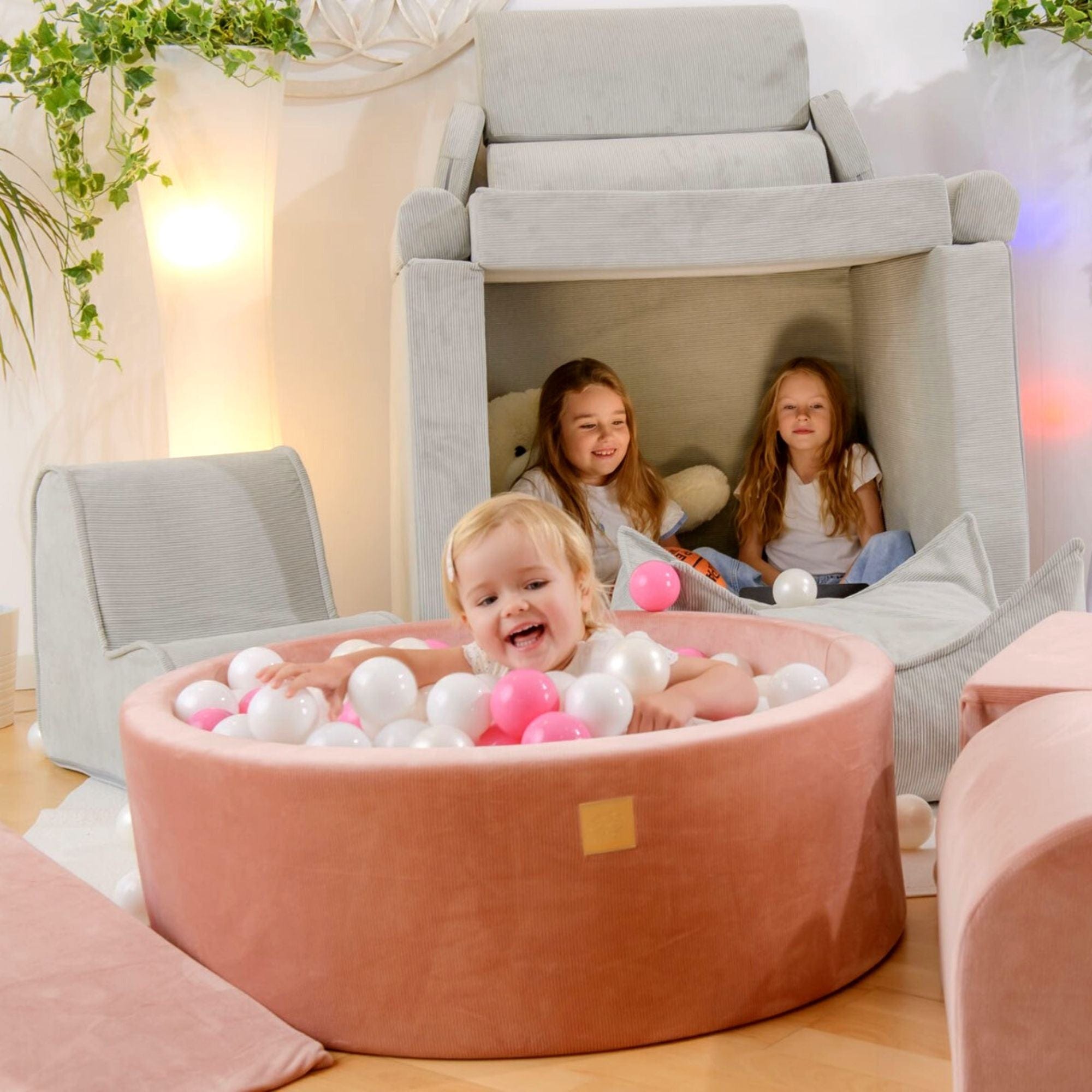 Meowbaby Corduroy Foam Baby Ball Pit Apricot
