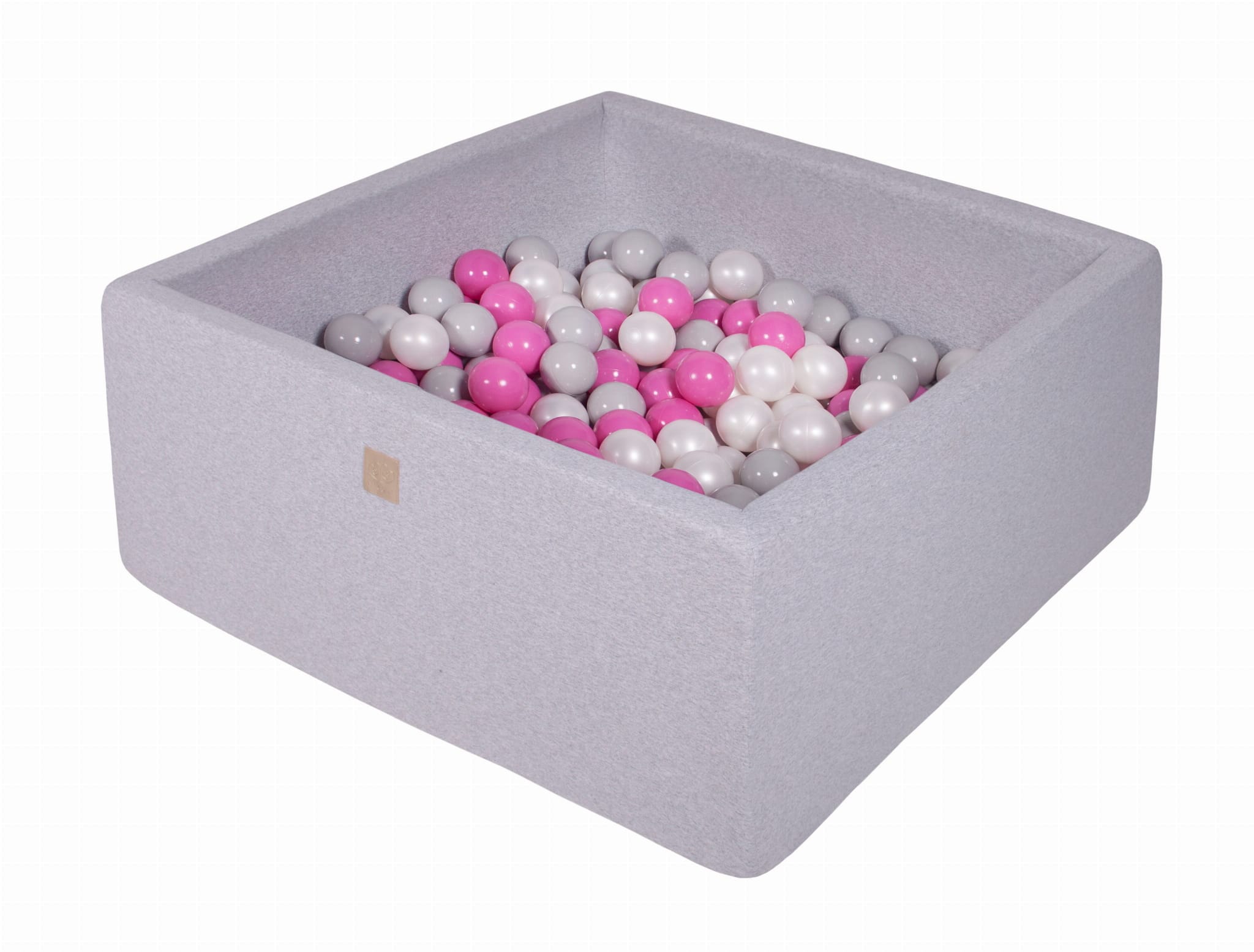 Meowbaby Cotton Ball Pit Light Grey Square Balls to Choose