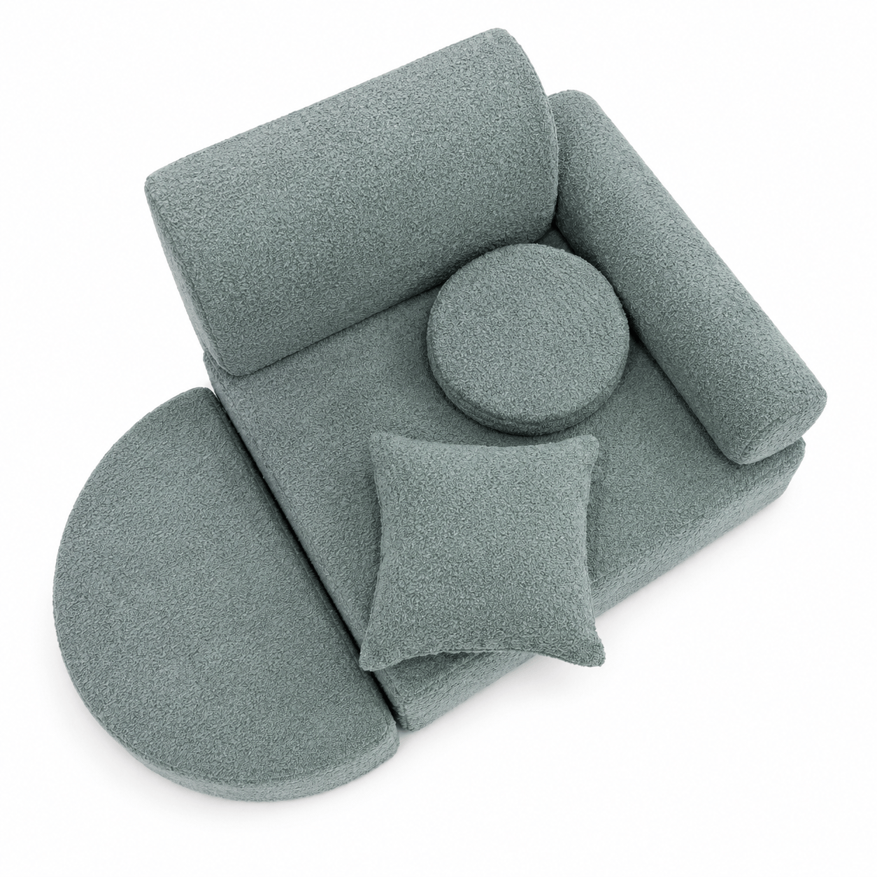 Meowbaby Fotel Modułowy dla Dziecka – 6 Elementów | Boucle | 60cm