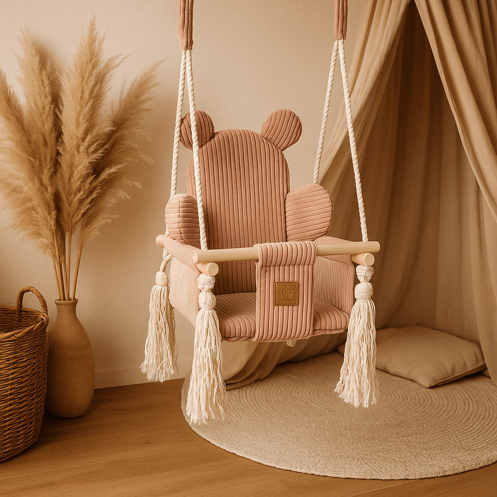 Meowbaby Huśtawka dla Dziecka do Domu – Bear Swing | Aesthetic