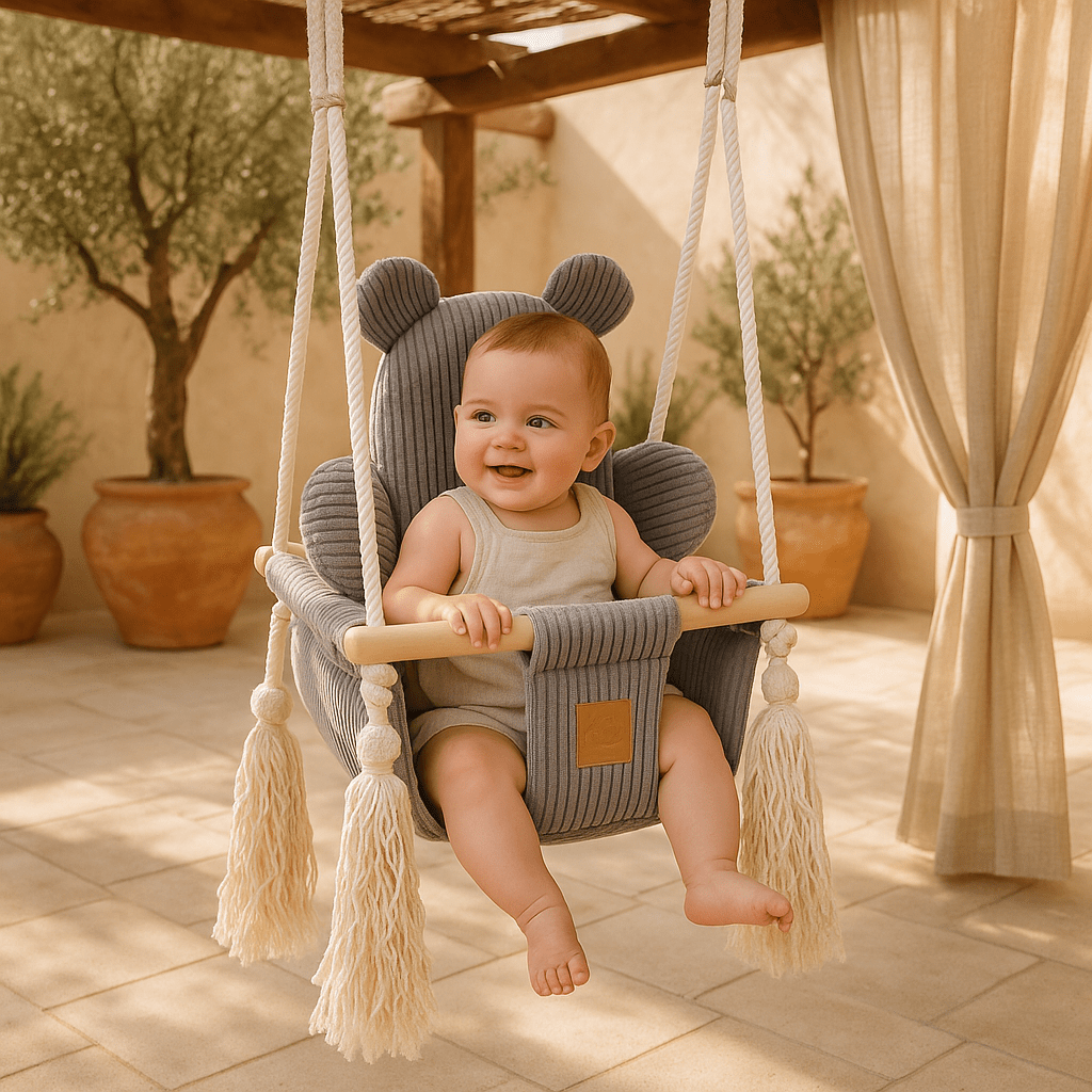 Meowbaby Huśtawka dla Dziecka do Domu – Bear Swing | Aesthetic