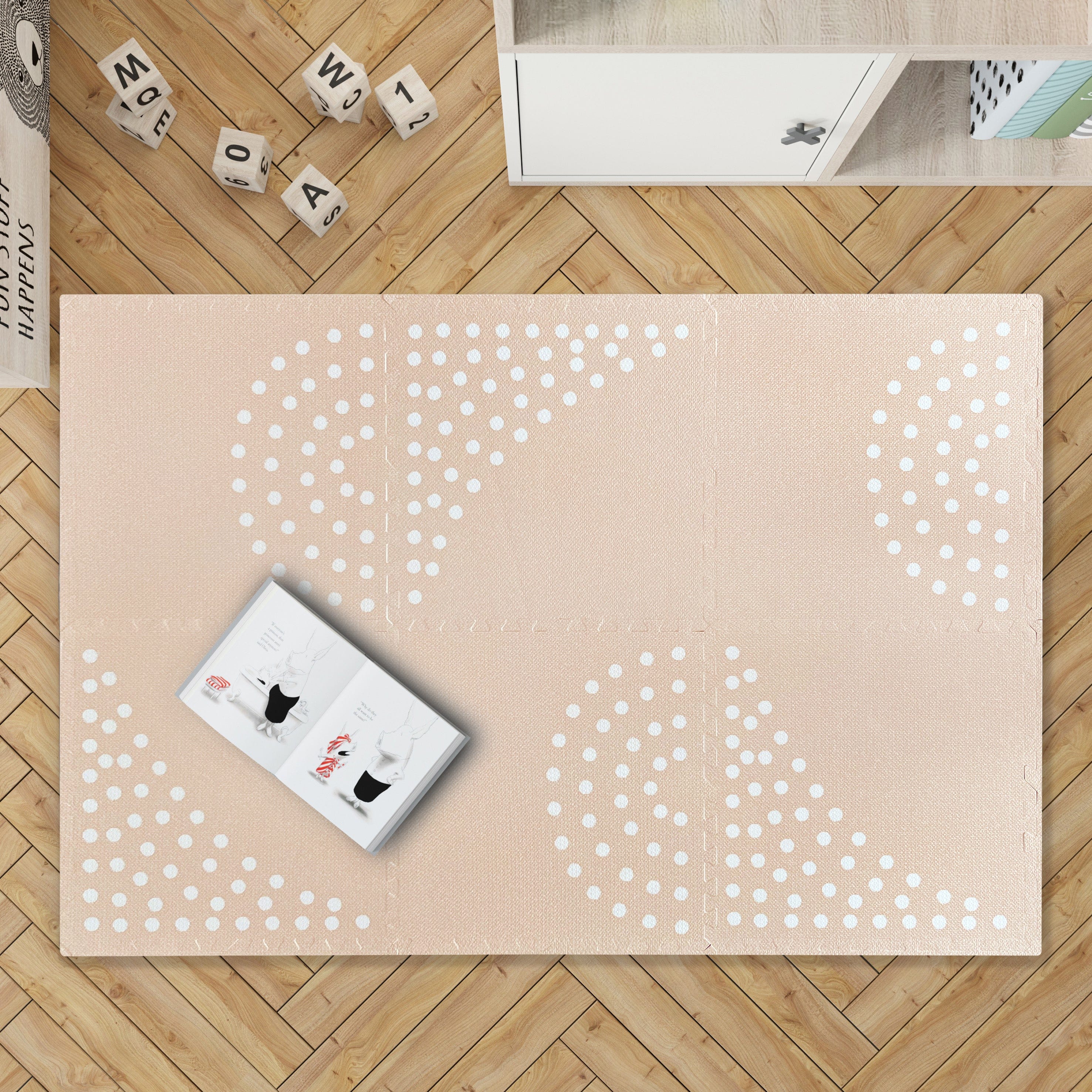 MeowBaby Mata Piankowa Puzzle MeowBaby – Beżowa Mata Edukacyjna | 6 elementów