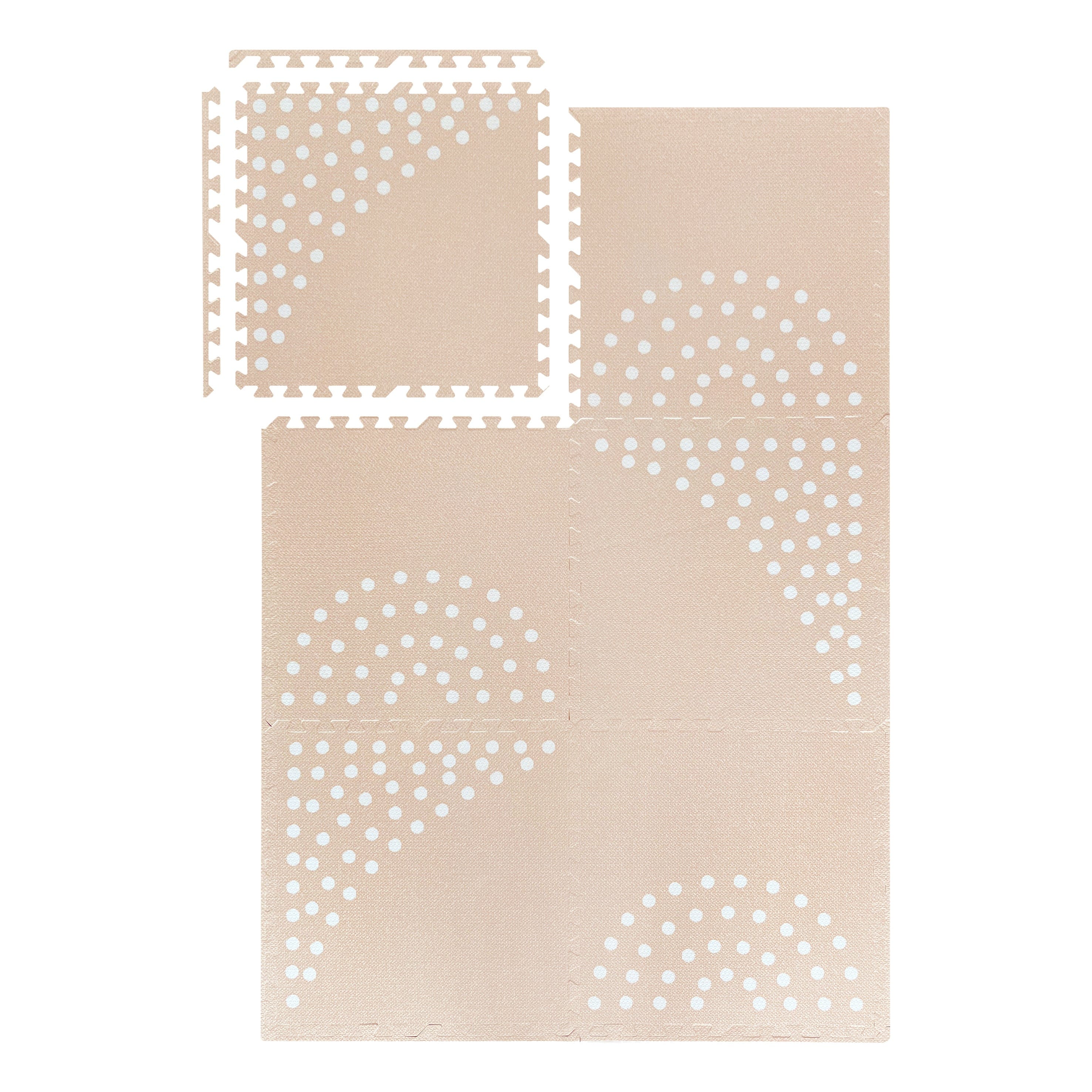 MeowBaby Mata Piankowa Puzzle MeowBaby – Beżowa Mata Edukacyjna | 6 elementów