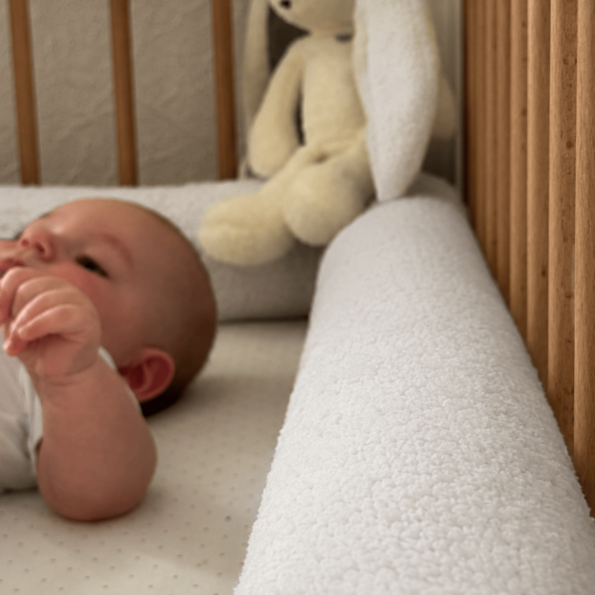 Meowbaby Ochraniacz Wałek dla Dziecka do Łóżeczka – Safe Roll | Boucle