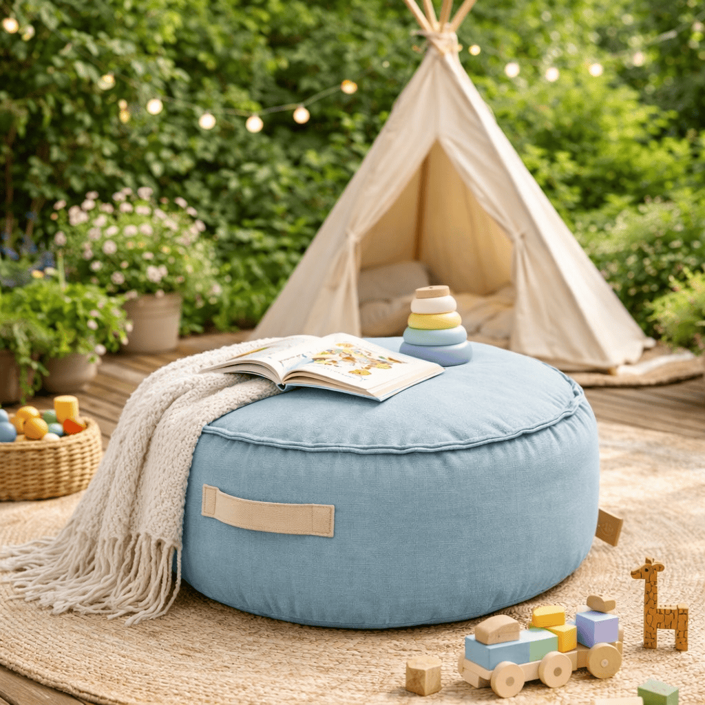 Meowbaby Okrągła Pufa dla Dziecka – Bean Bag do Domu i Ogrodu | Outzy