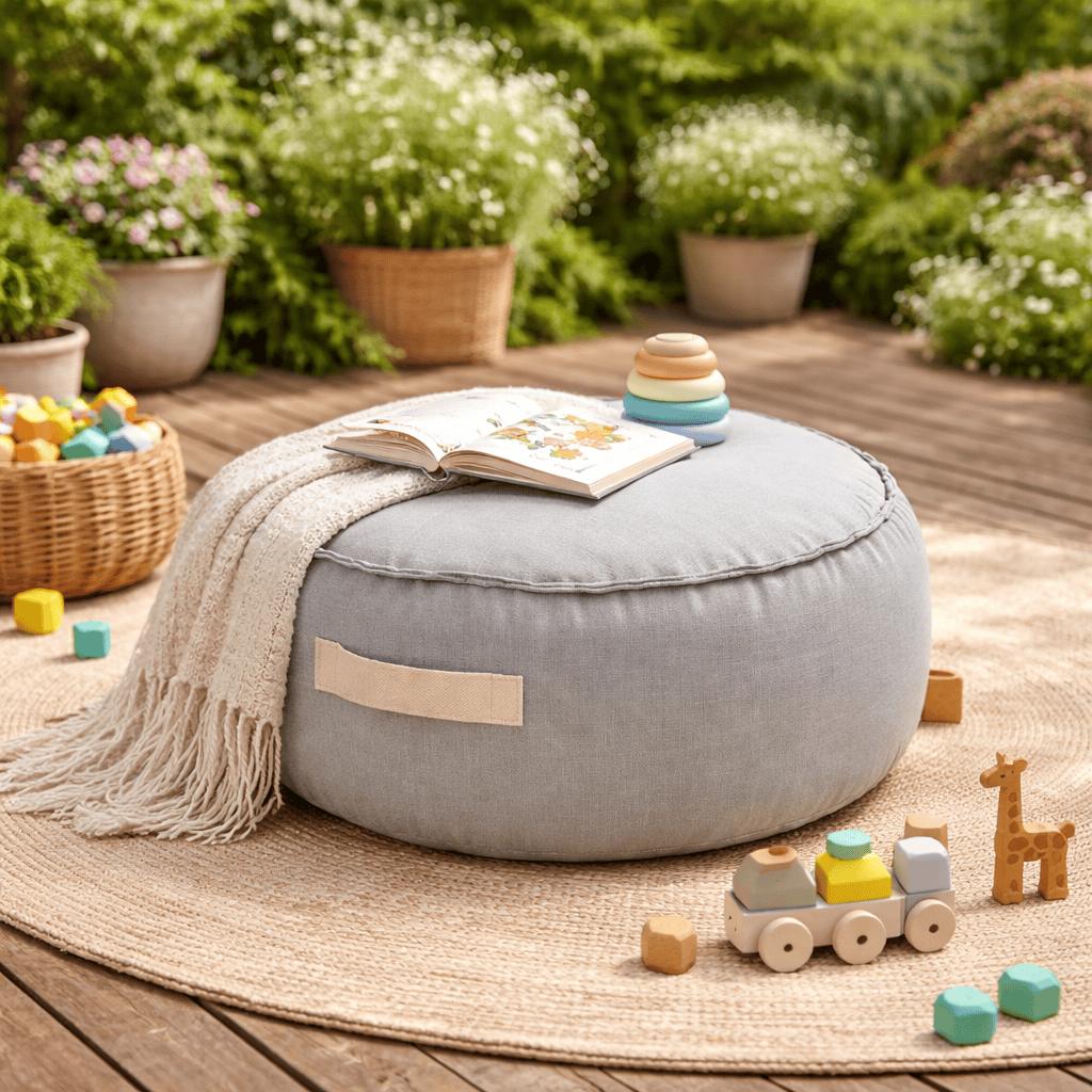 Meowbaby Okrągła Pufa dla Dziecka – Bean Bag do Domu i Ogrodu | Outzy