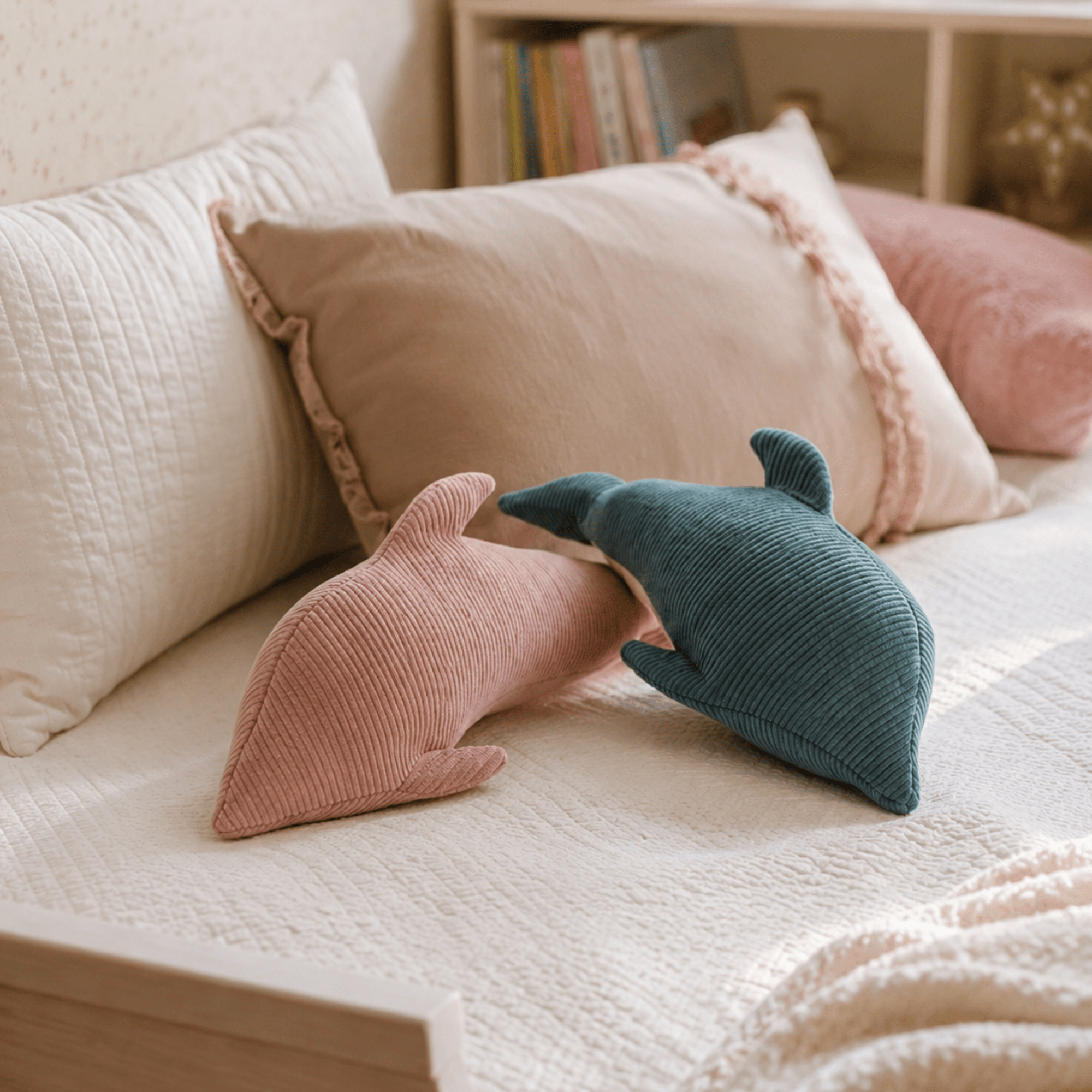 Meowbaby Poduszka Dekoracyjna dla Dzieci Delfin - Miękka i Stylowa | Slimcord