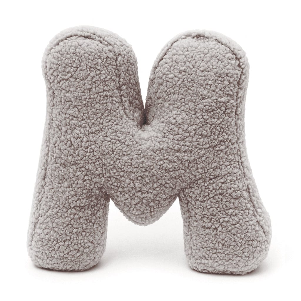 Meowbaby Poduszka Litera Alfabetu Jasnoszary | Bearly