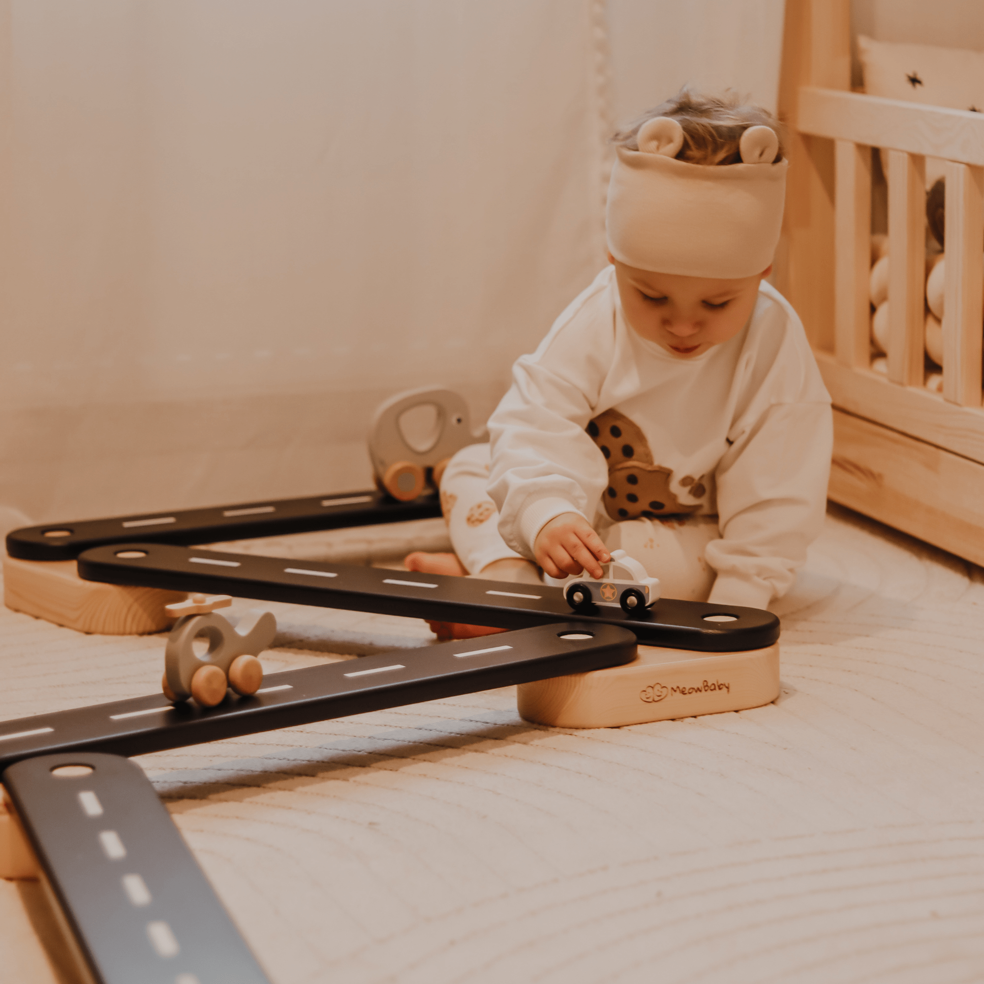 Meowbaby Ścieżka Sensoryczna dla Dziecka Montessori | Drewniana