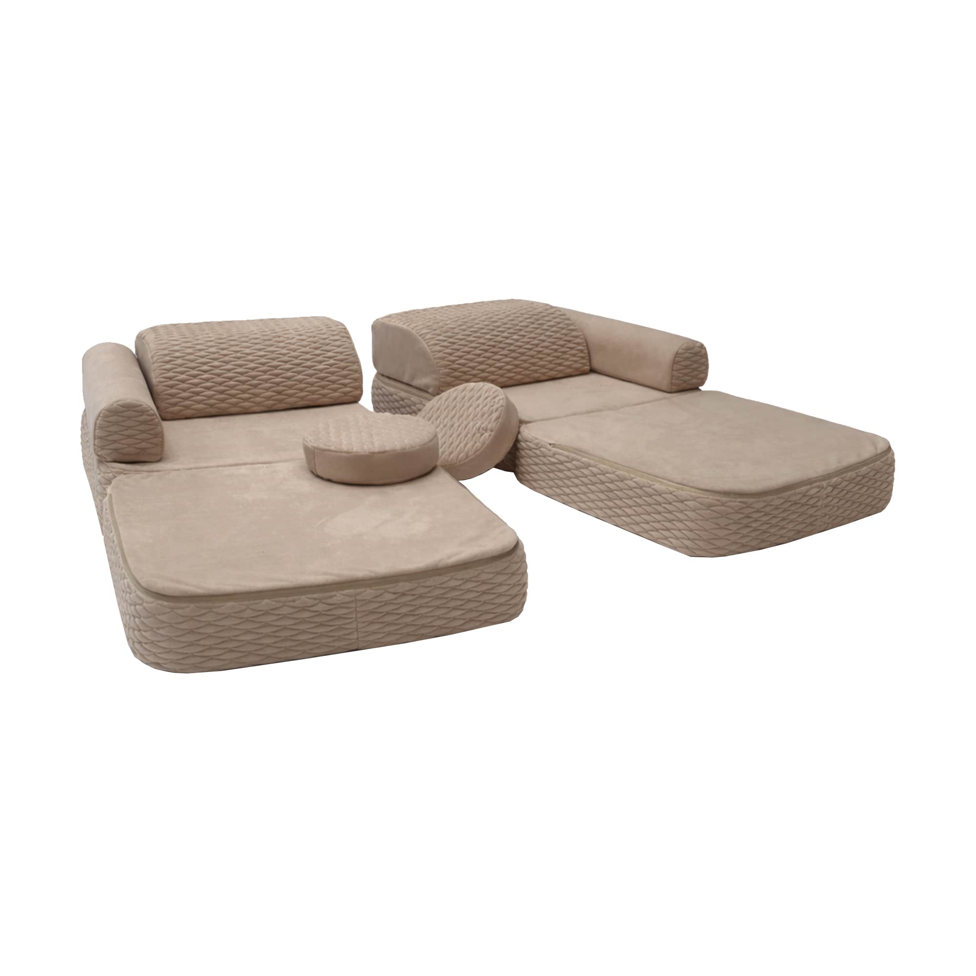 Meowbaby Sofa Modułowa dla Dziecka Plus – 6 Elementów | Dune