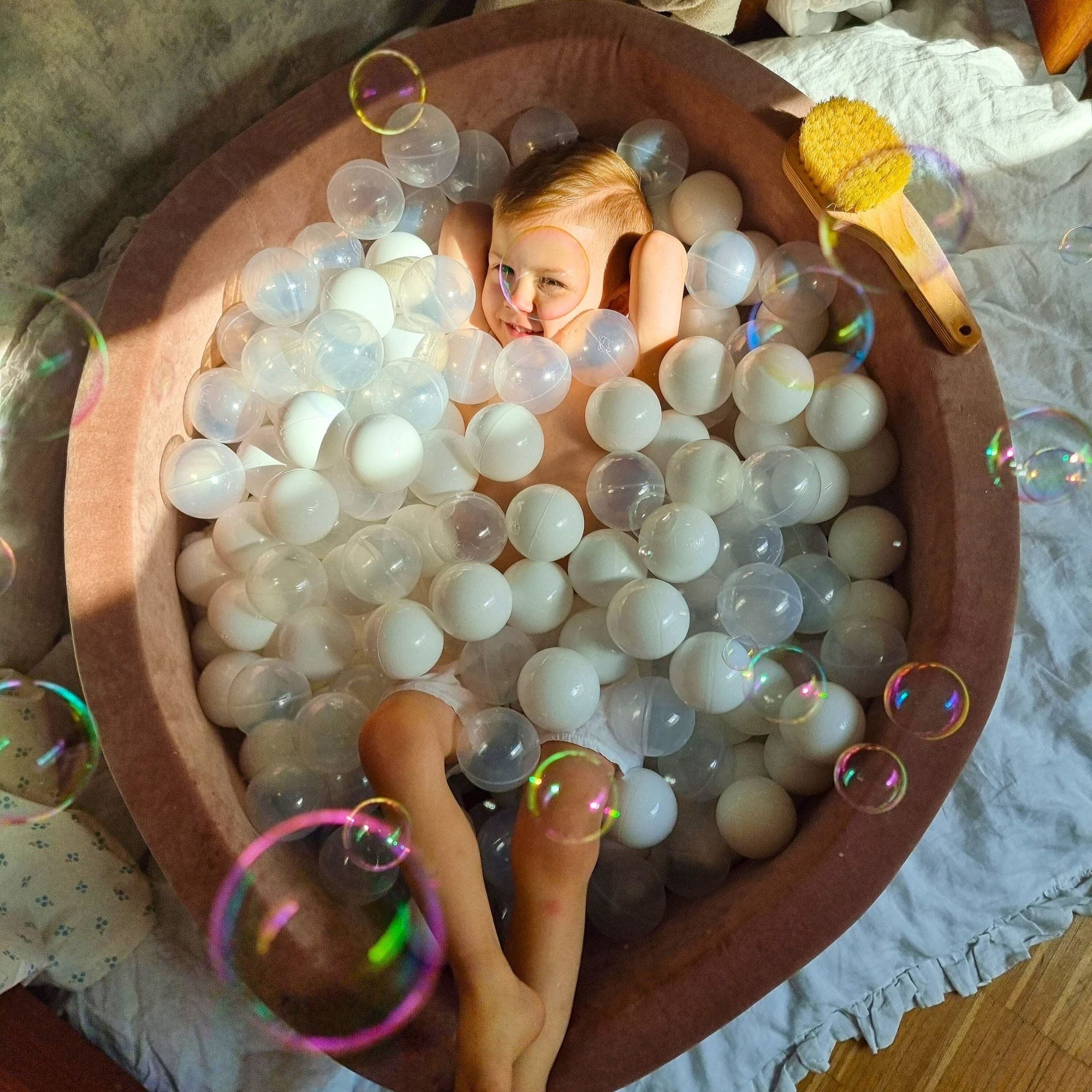 Meowbaby Velvet Foam Baby Ball Pit Powder Pink | Balls to Choose