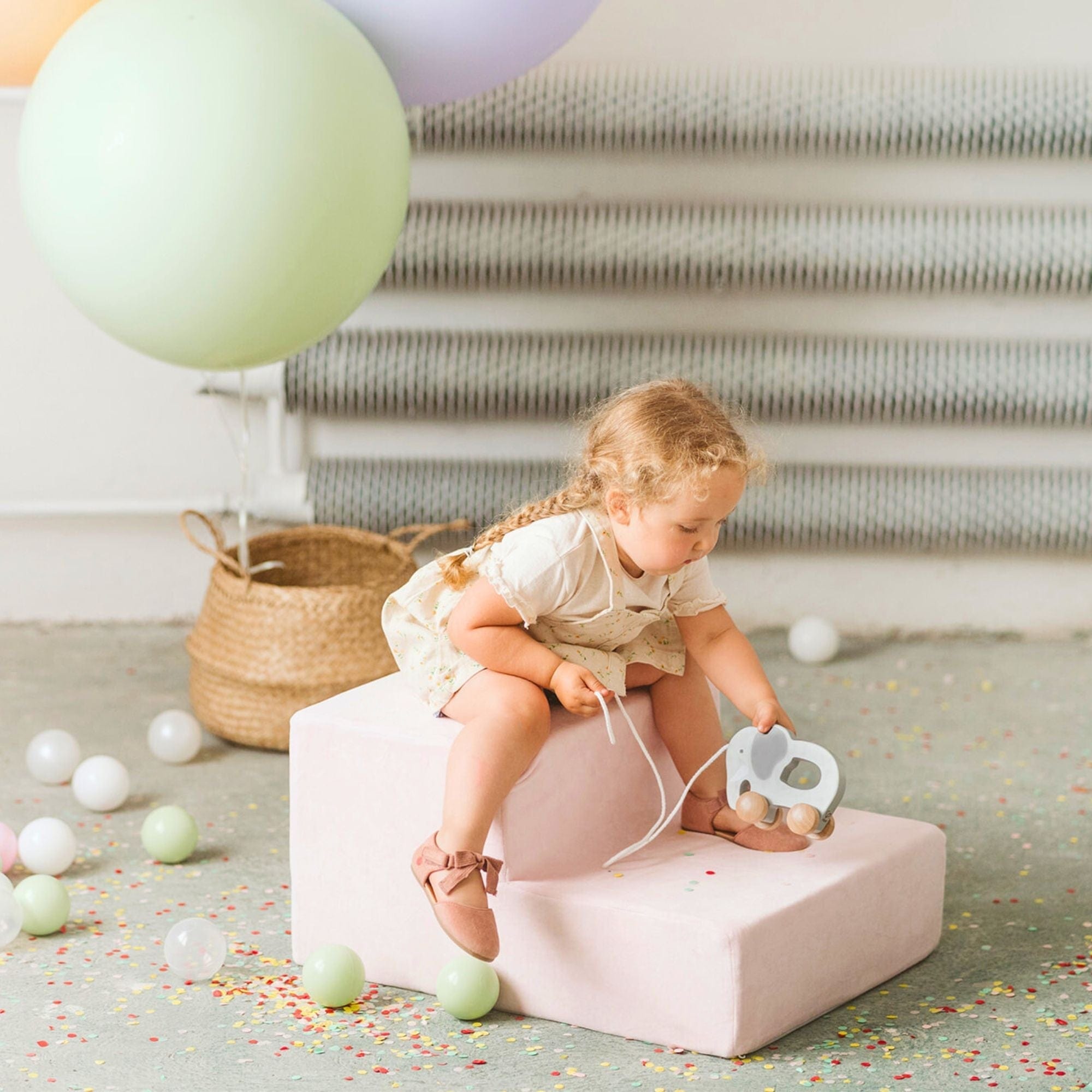 Meowbaby Velvet Kids Foam Climbing Blocks - Baby Soft Play Set | 3 Elements