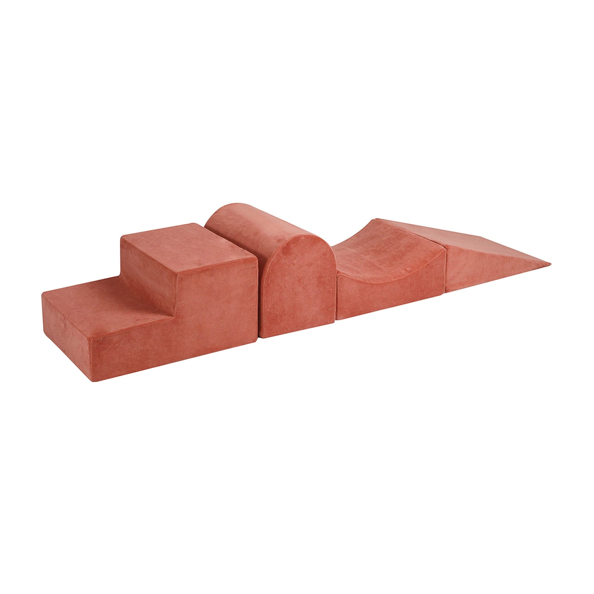 Meowbaby Velvet Kids Foam Climbing Blocks - Baby Soft Play Set | 4 Elements