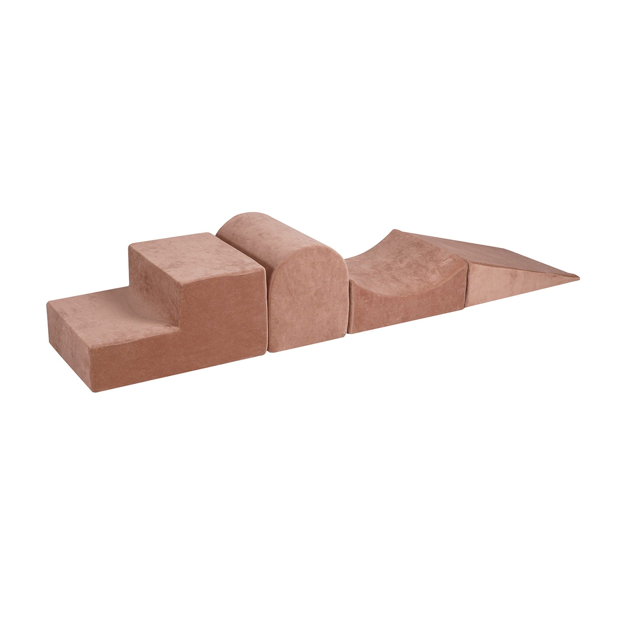 Meowbaby Velvet Kids Foam Climbing Blocks - Baby Soft Play Set | 4 Elements