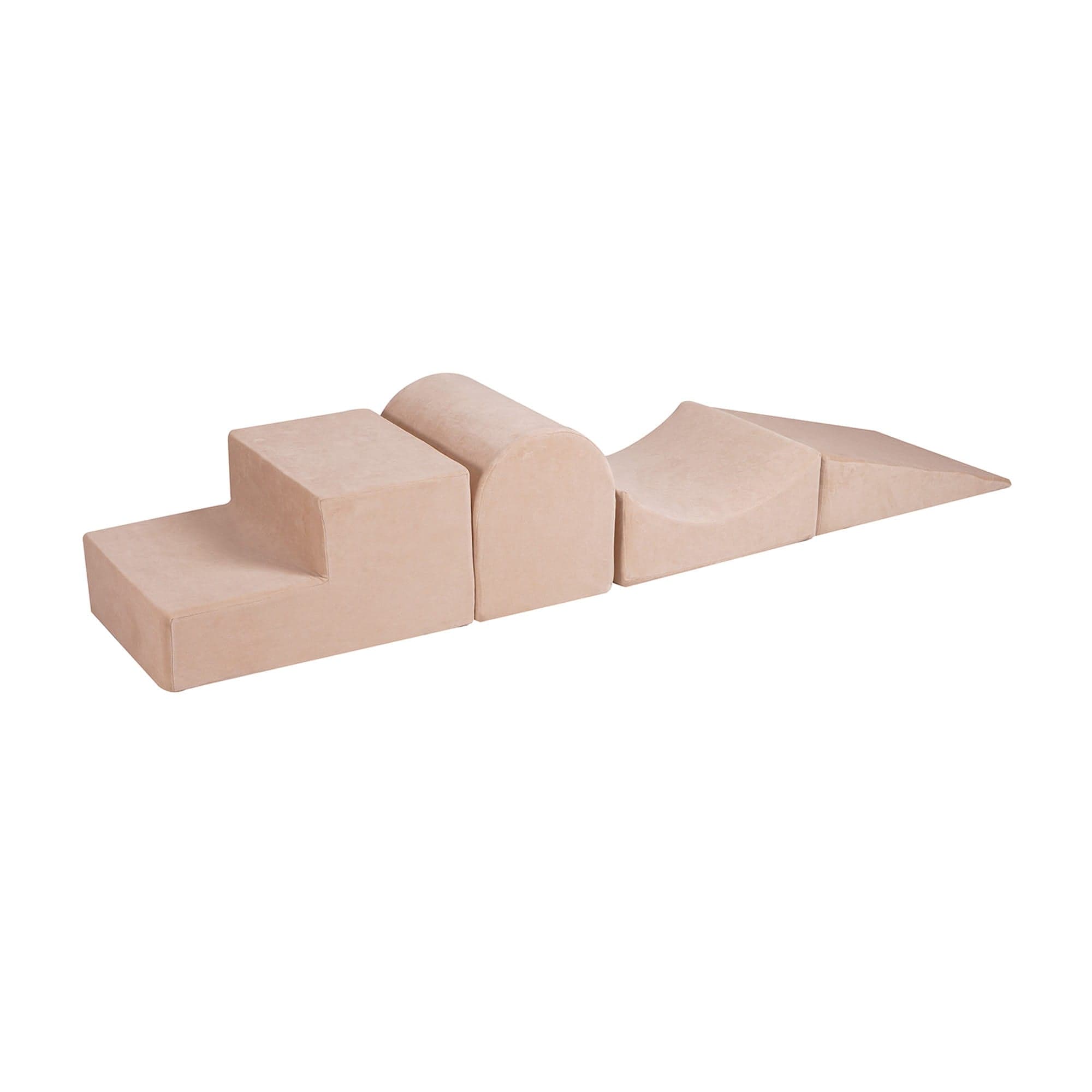 Meowbaby Velvet Kids Foam Climbing Blocks - Baby Soft Play Set | 4 Elements