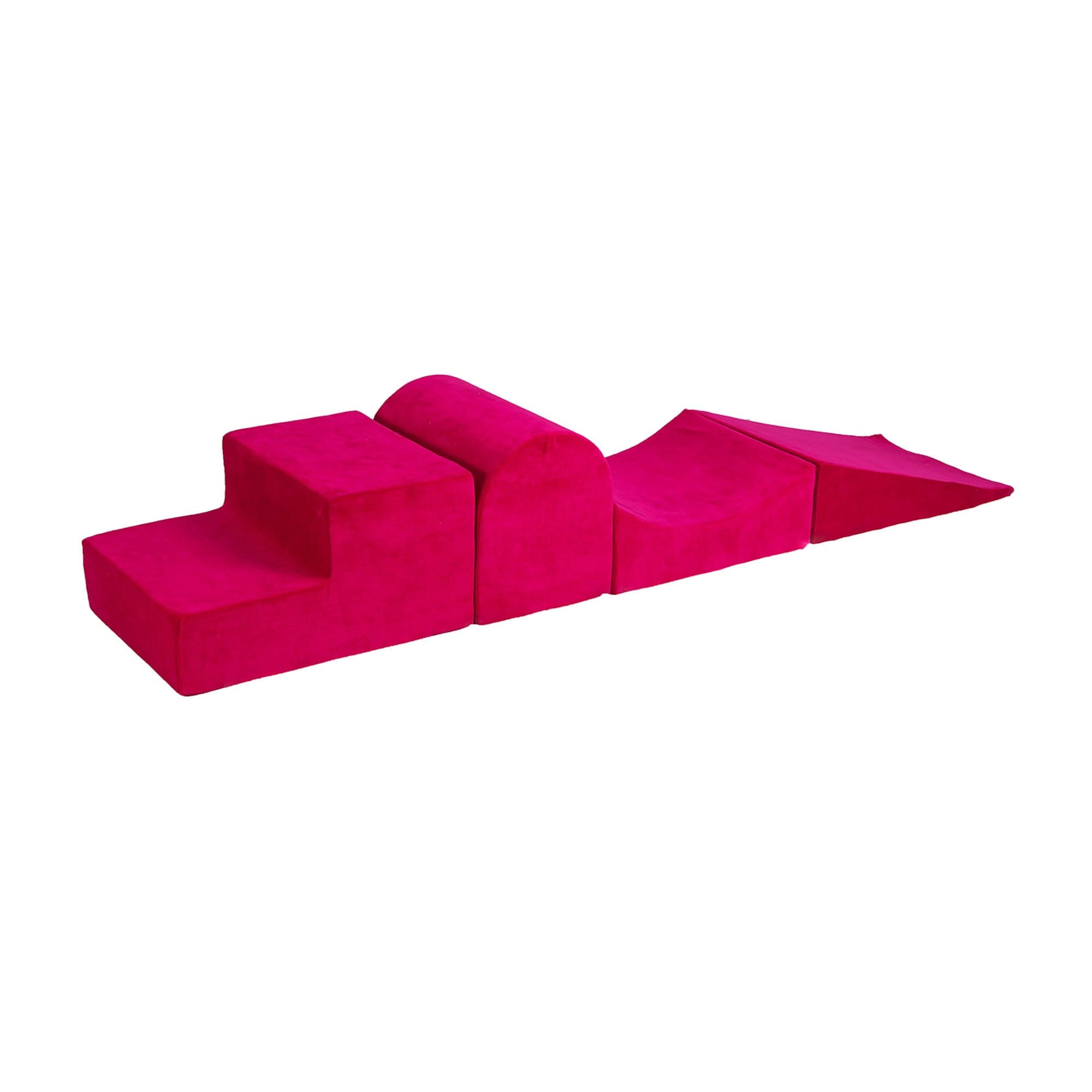 Meowbaby Velvet Kids Foam Climbing Blocks - Baby Soft Play Set | 4 Elements