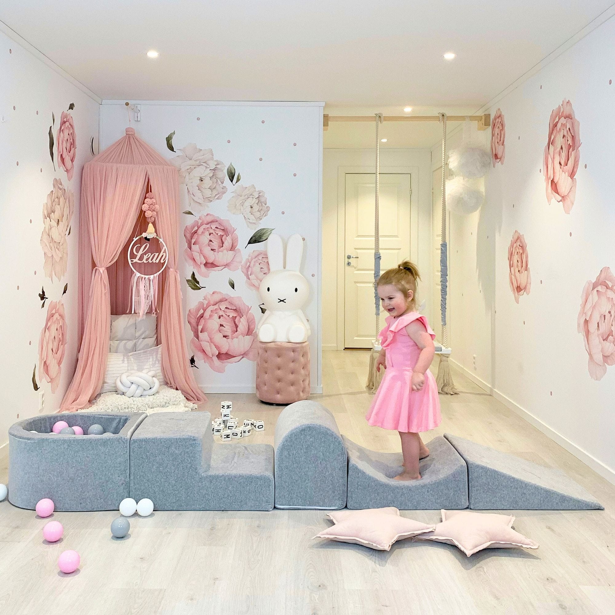 Meowbaby Velvet Kids Foam Climbing Blocks Ecru - Baby Soft Play Set | Balls to Choose