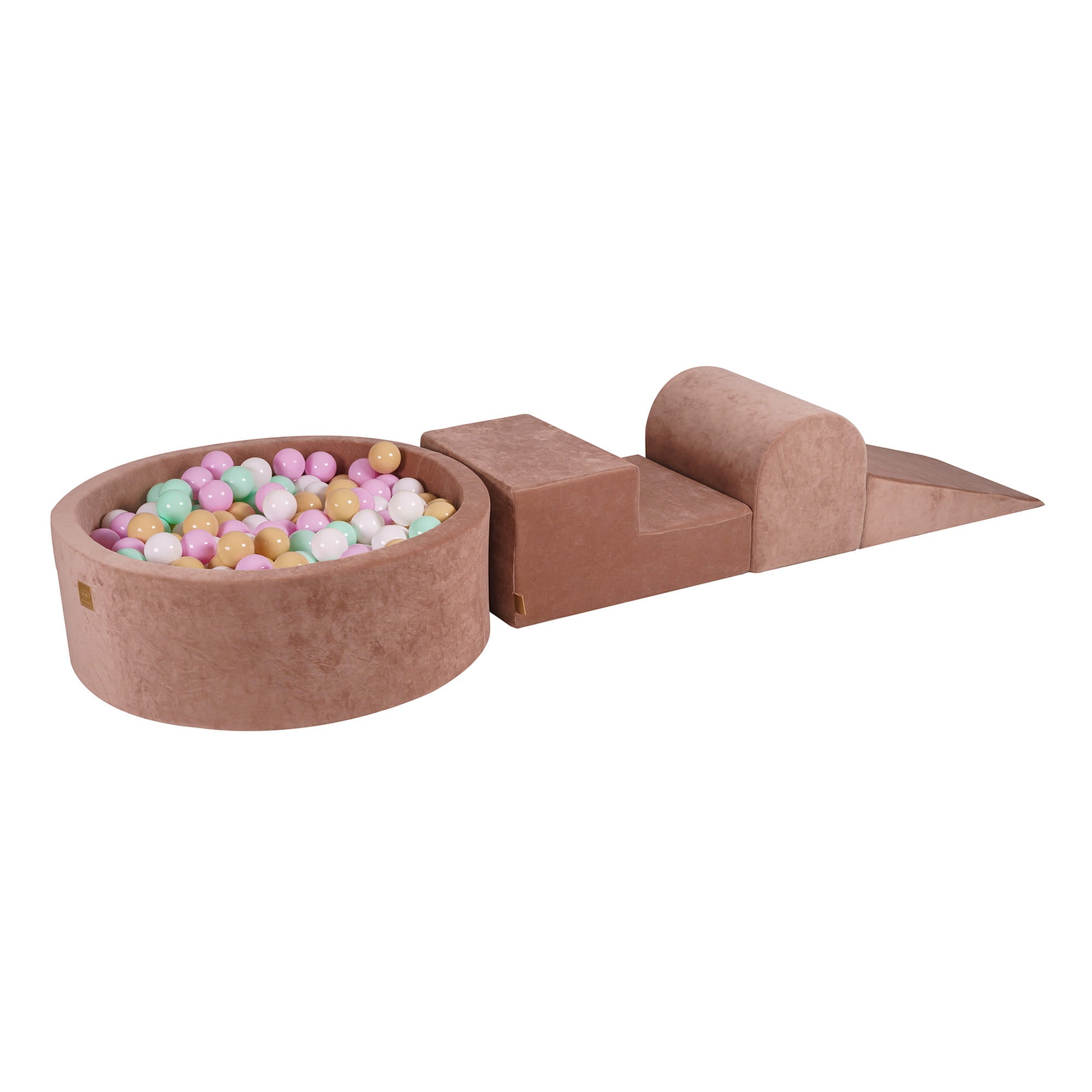 Aire de jeux en mousse velours 4 éléments beige