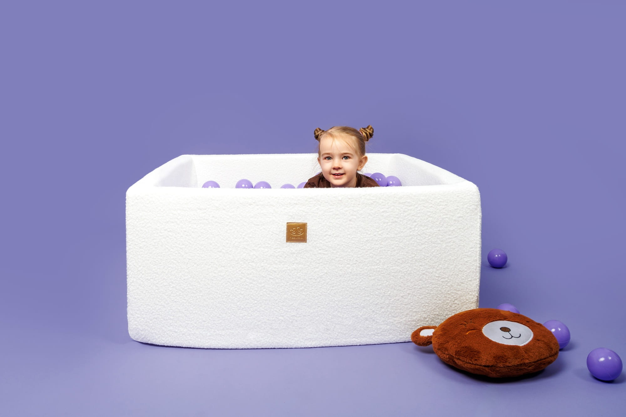 Boucle Ball Pit White Square Meowbaby