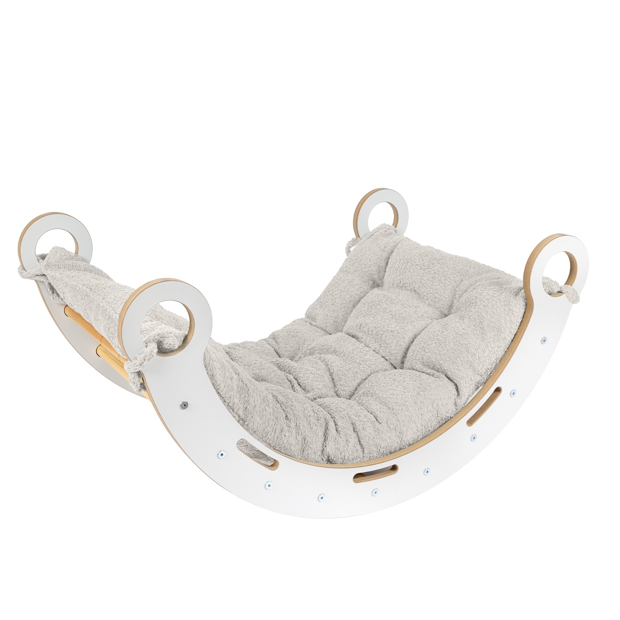 MeowBaby Rocker with Rollers - Wooden Toddler Indoor Climbing Frame for Kids