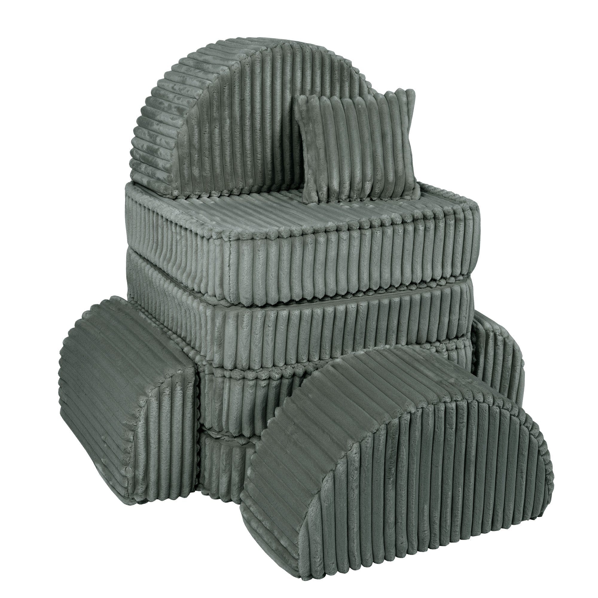 Meowbaby Churros Pocket Sofa Max Pine Forest Green