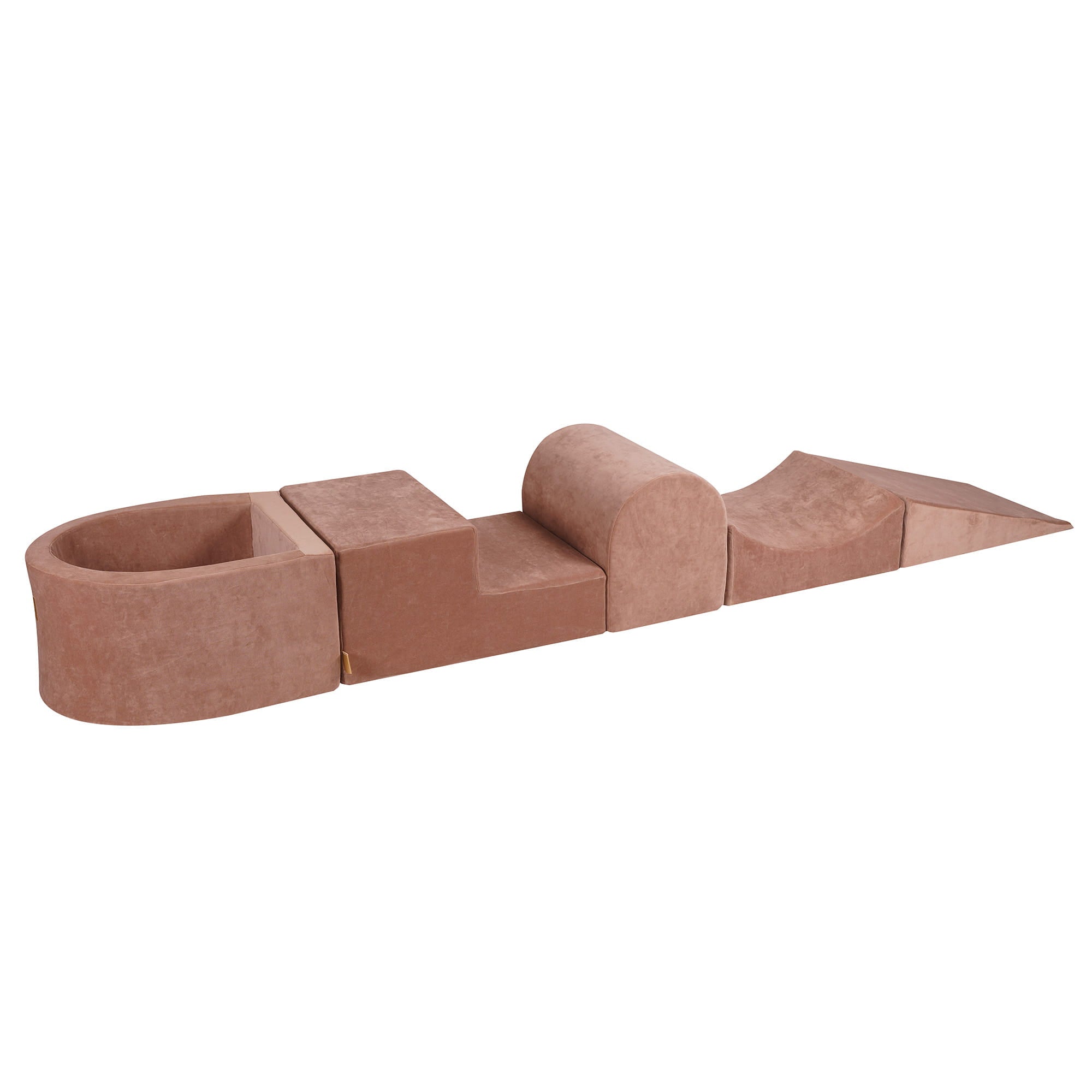 Aire de jeux en mousse velours 5 éléments beige