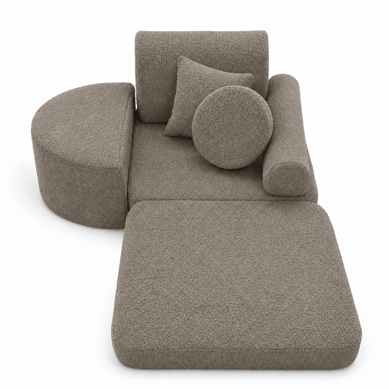 Meowbaby Fotel Modułowy dla Dziecka – 6 Elementów | Boucle | 60cm
