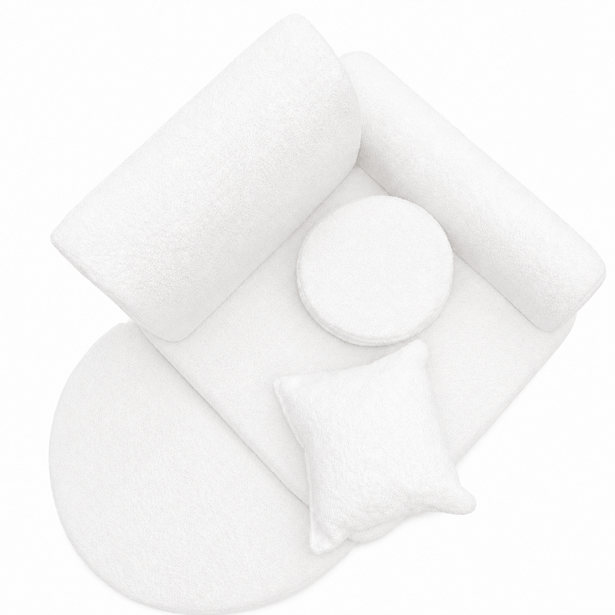 Meowbaby Fotel Modułowy dla Dziecka – 6 Elementów | Boucle | 60cm