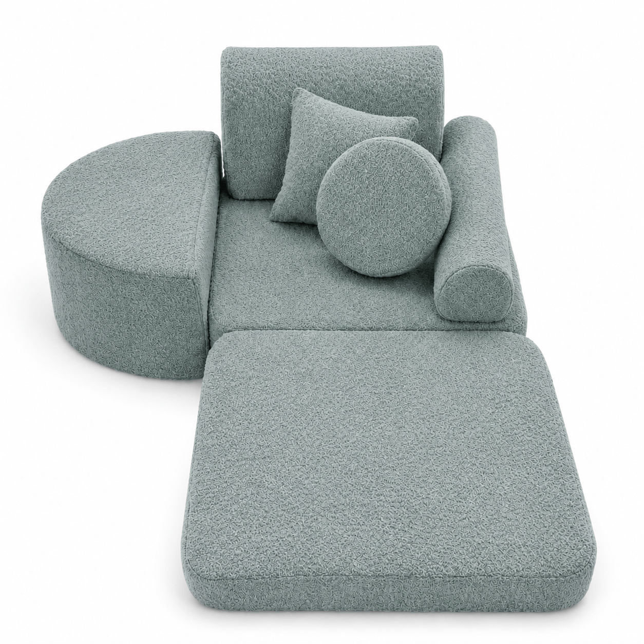 Meowbaby Fotel Modułowy dla Dziecka – 6 Elementów | Boucle | 60cm