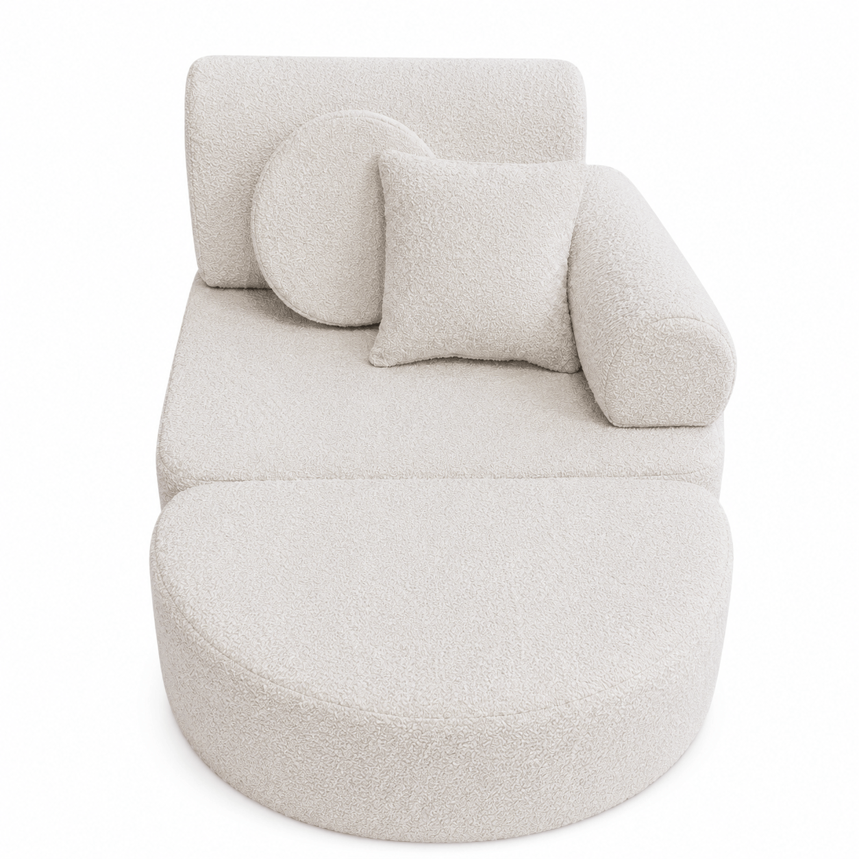 Meowbaby Fotel Modułowy dla Dziecka – 6 Elementów | Boucle | 60cm