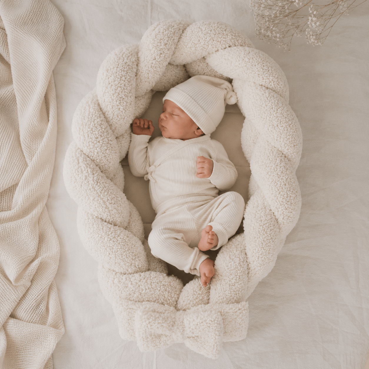 Meowbaby Kokon Niemowlęcy z Warkoczem Ochronnym – Mata do Zabawy | Bearly