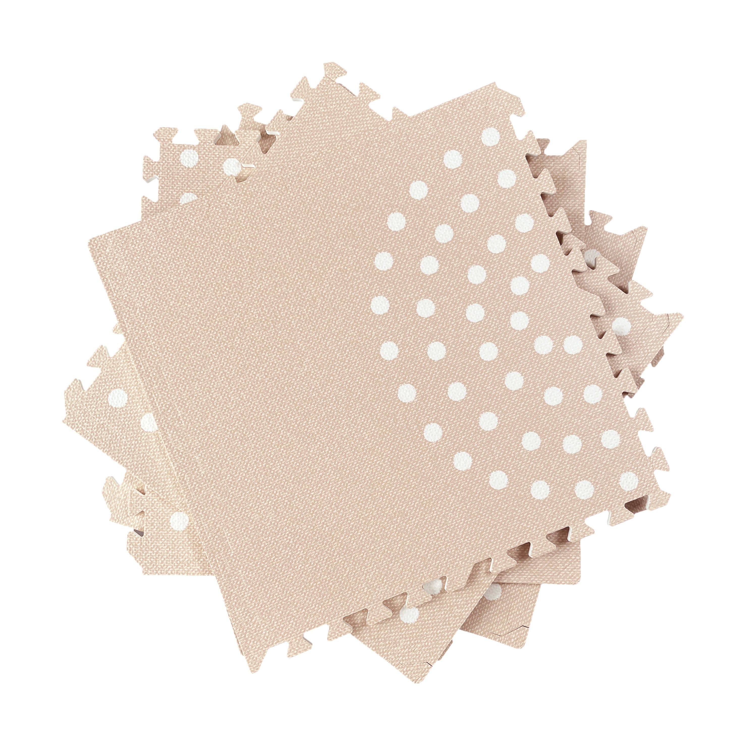 MeowBaby Mata Piankowa Puzzle MeowBaby – Beżowa Mata Edukacyjna | 6 elementów