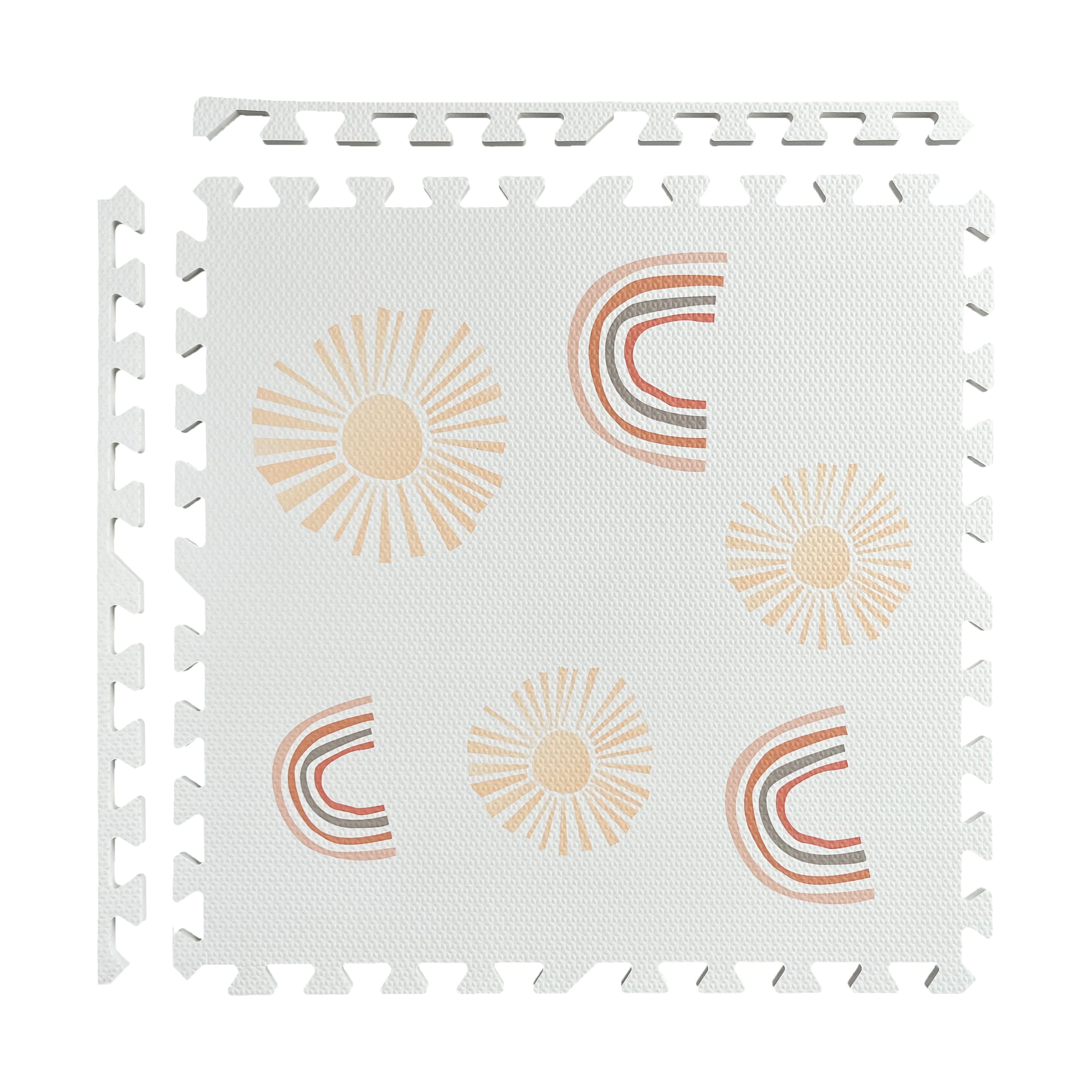 MeowBaby Mata Piankowa Puzzle MeowBaby – Beżowa Mata Edukacyjna | 6 elementów