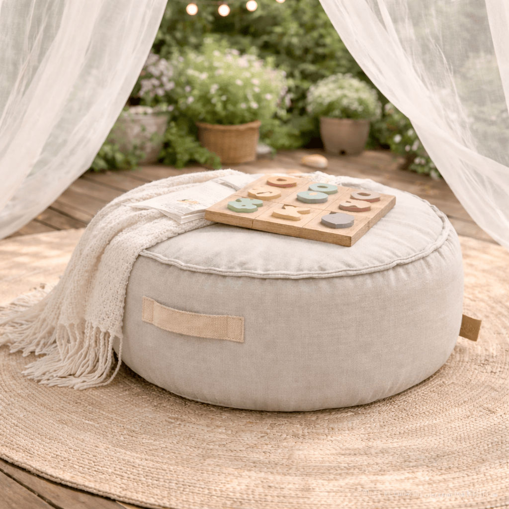 Meowbaby Okrągła Pufa dla Dziecka – Bean Bag do Domu i Ogrodu | Outzy