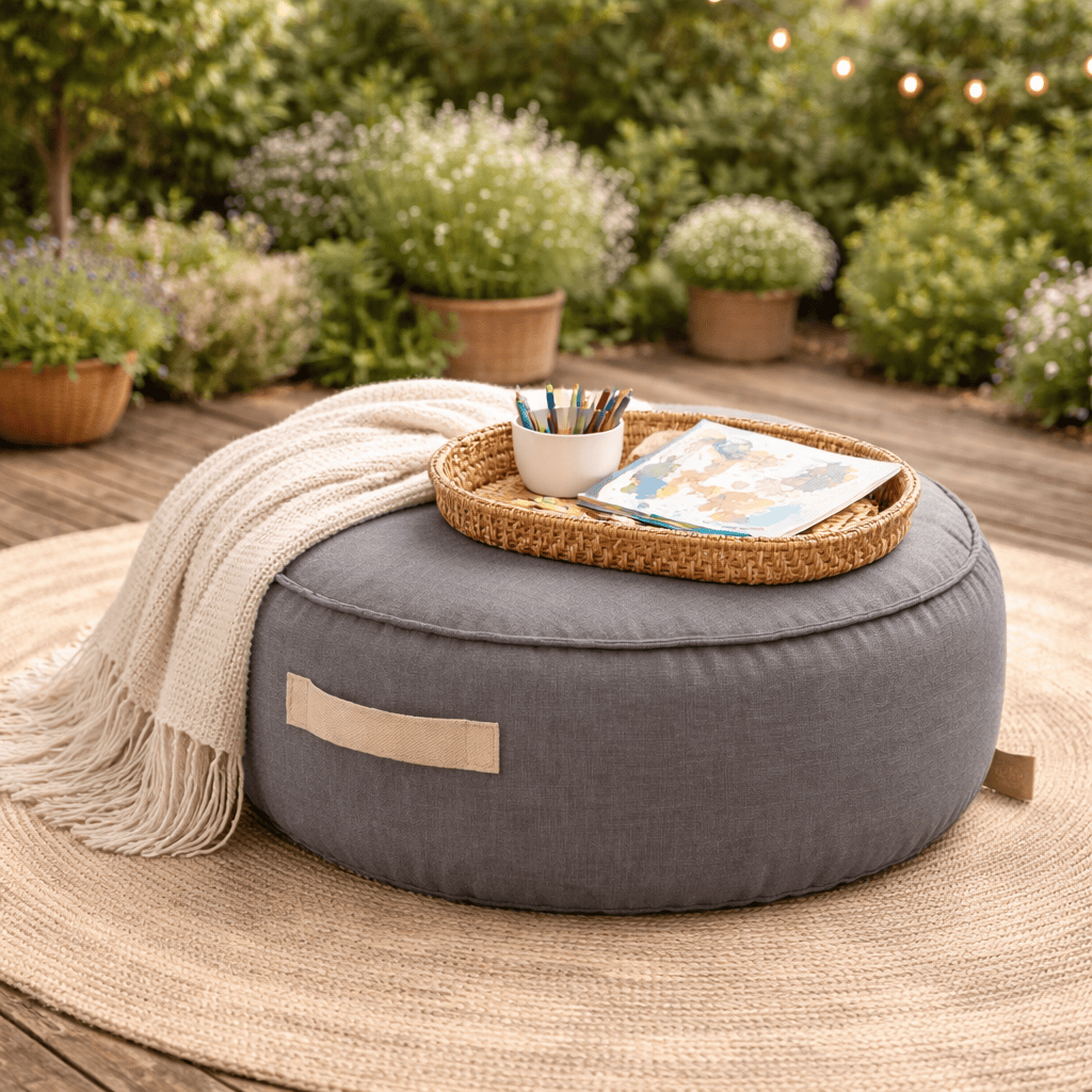 Meowbaby Okrągła Pufa dla Dziecka – Bean Bag do Domu i Ogrodu | Outzy