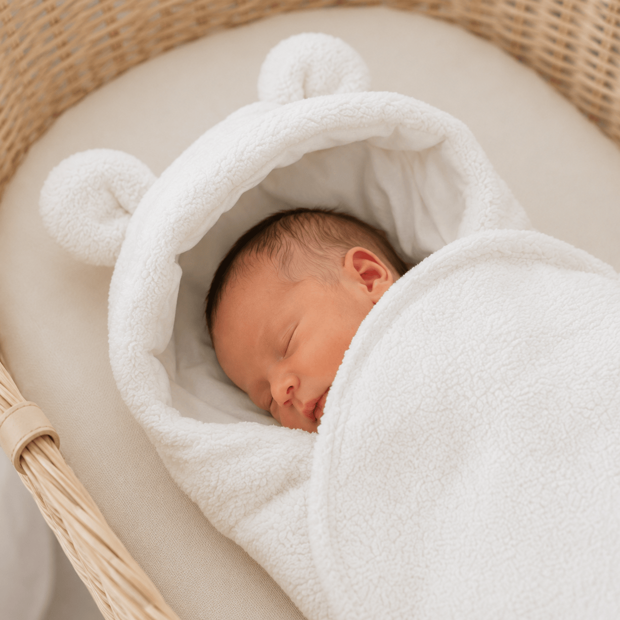 Meowbaby Otulacz dla Niemowlaka z Uszami Misia – Boucle