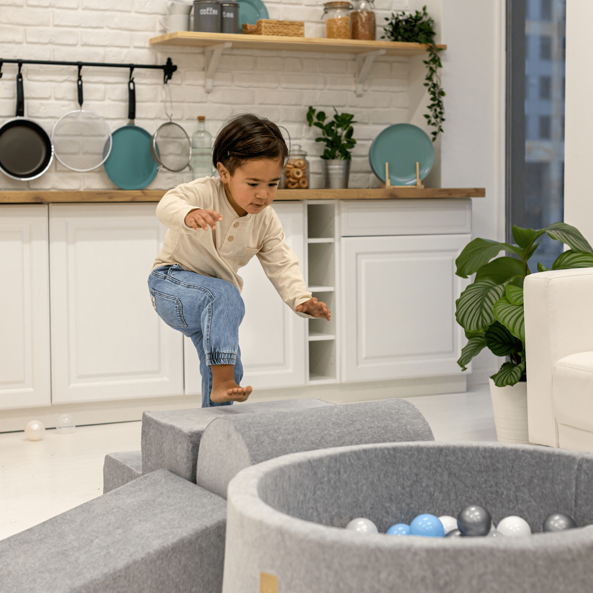 Meowbaby Piankowy Plac Zabaw dla Dzieci | Piłki do Wyboru | Malinowa Czerwień | Velvet