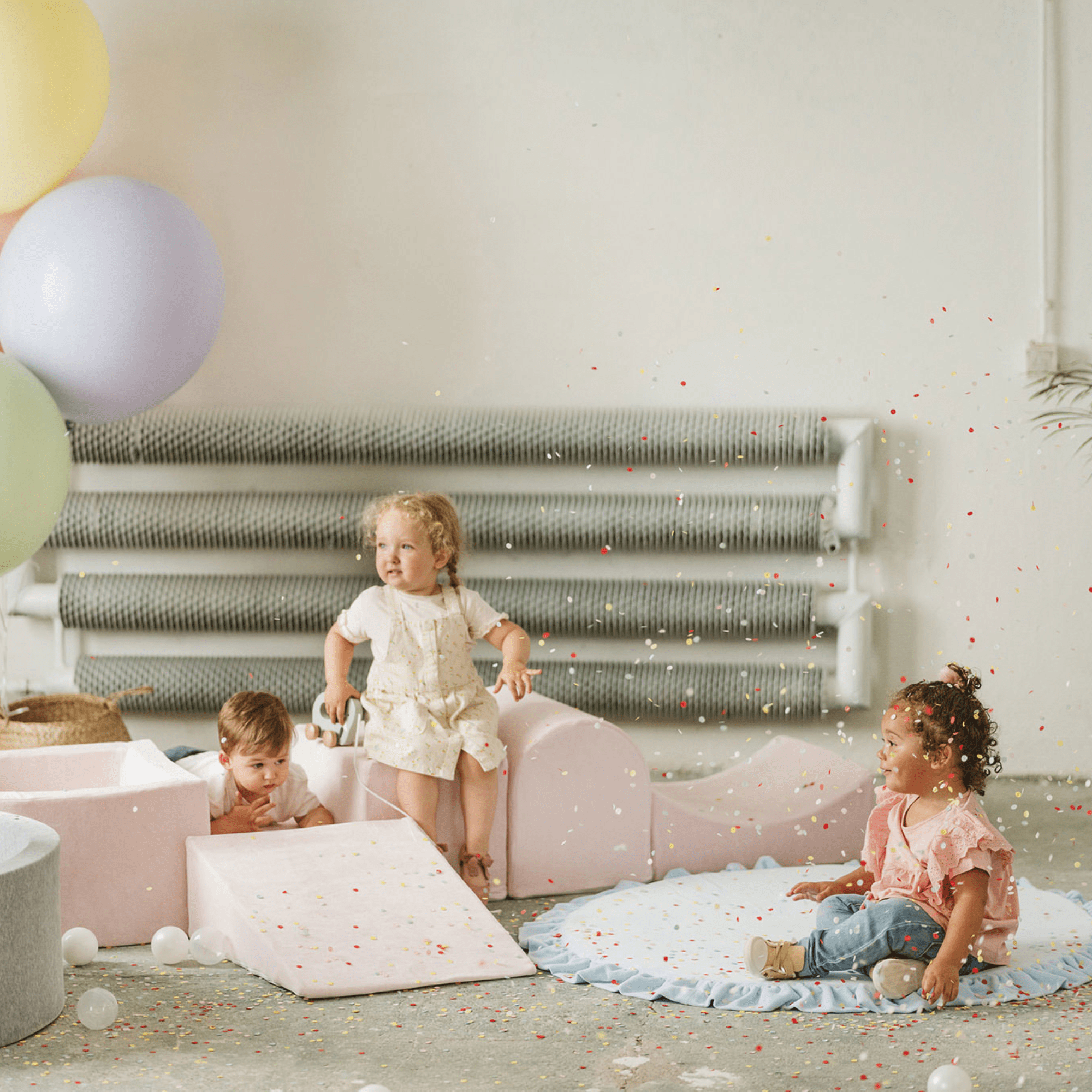 Meowbaby Piankowy Plac Zabaw dla Dzieci | Z Małym Basenem z Kulkami | Ciemnozielony | Velvet