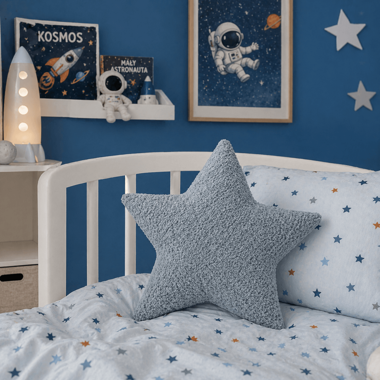Meowbaby Poduszka Dekoracyjna dla Dzieci Gwiazda - Miękka i Stylowa | Boucle