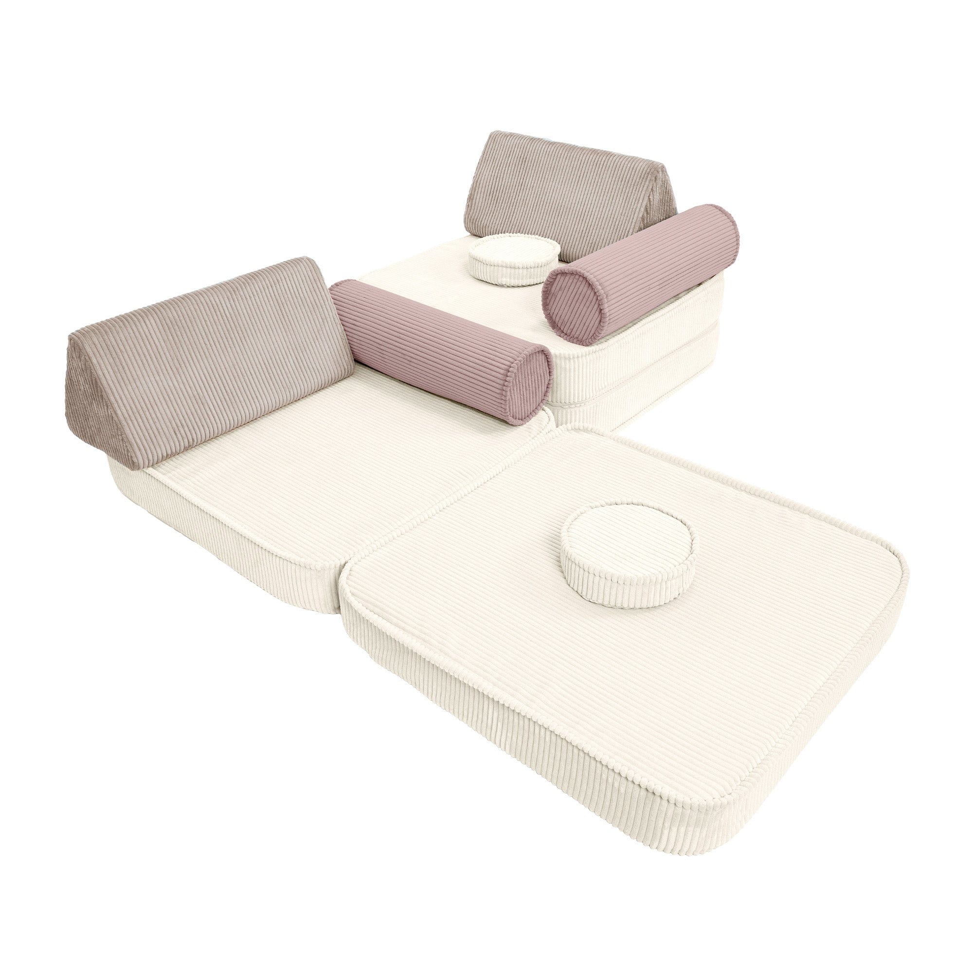Meowbaby Sofa Modułowa dla Dziecka – 8 Elementów | Aesthetic Latte Macchiato