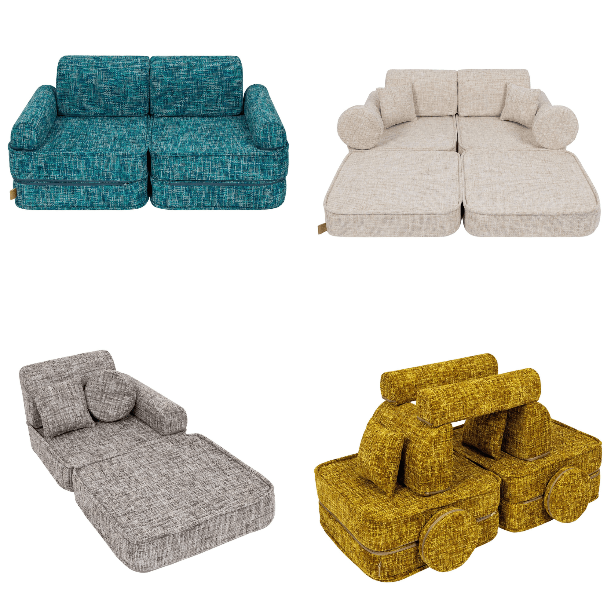 Meowbaby Sofa Modułowa dla Dziecka Plus - 10 Elementów | Tangle