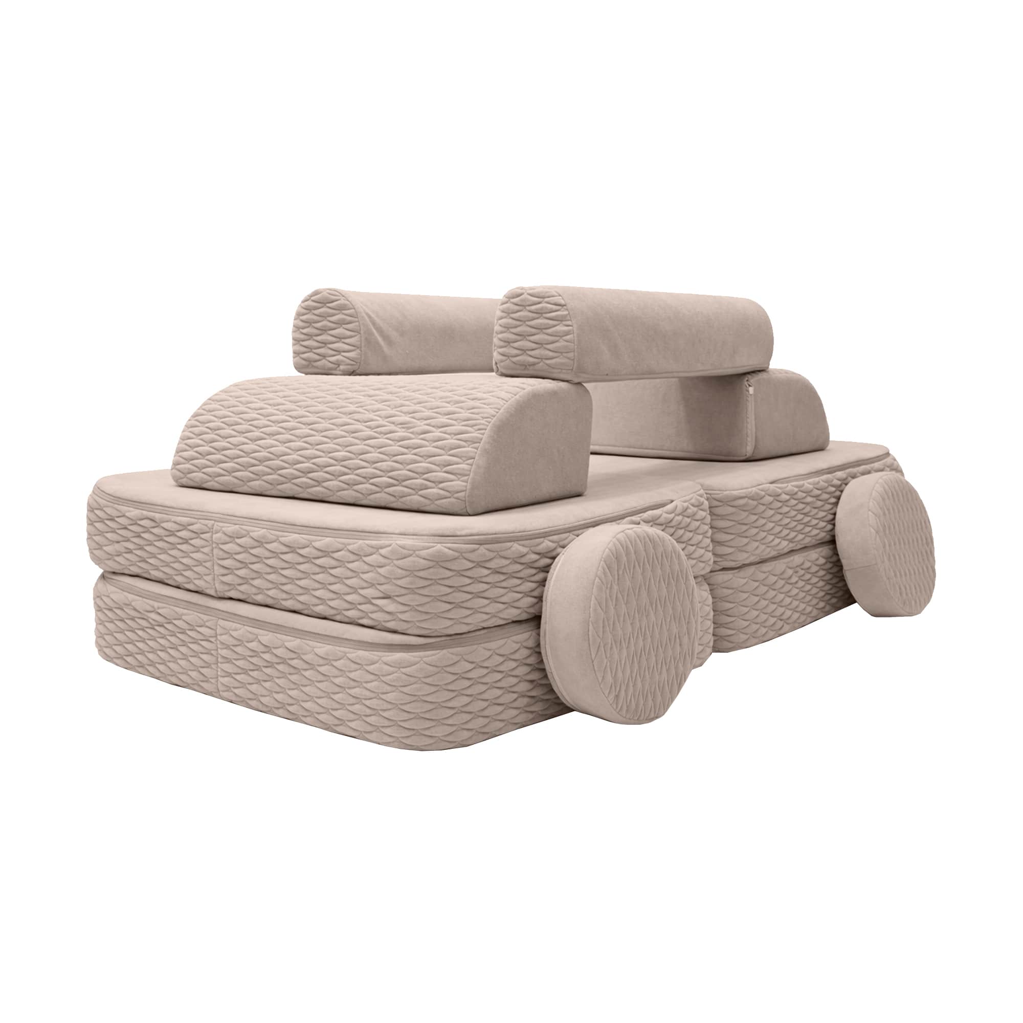 Meowbaby Sofa Modułowa dla Dziecka Plus – 6 Elementów | Dune